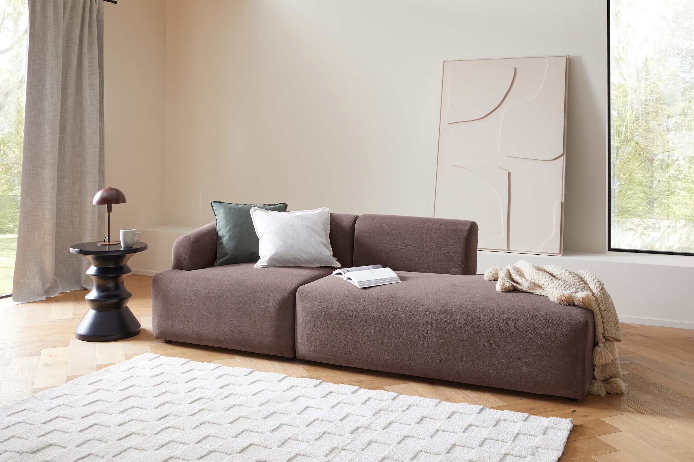 LeGer Home by Lena Gercke Sessel »LYZA mit Armlehne links oder rechts, Maße B/T/H: 96/96/74 cm«, als Modul oder separat verwendbar, für individuelle Zusammenstellung