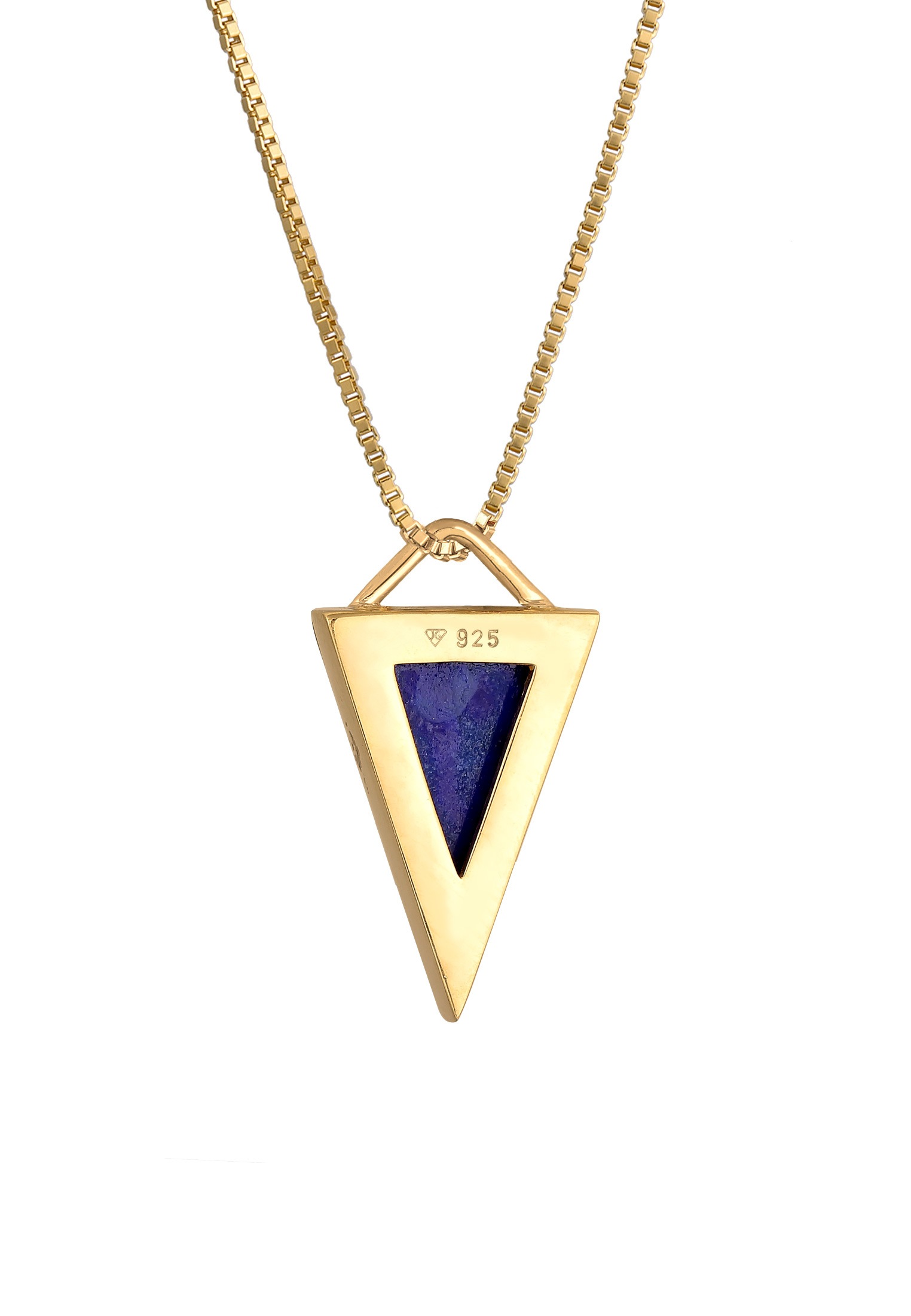 Elli Premium Silberkette »Halskette Lapis Lazuli Dreieck Edelstein 925 Silber«