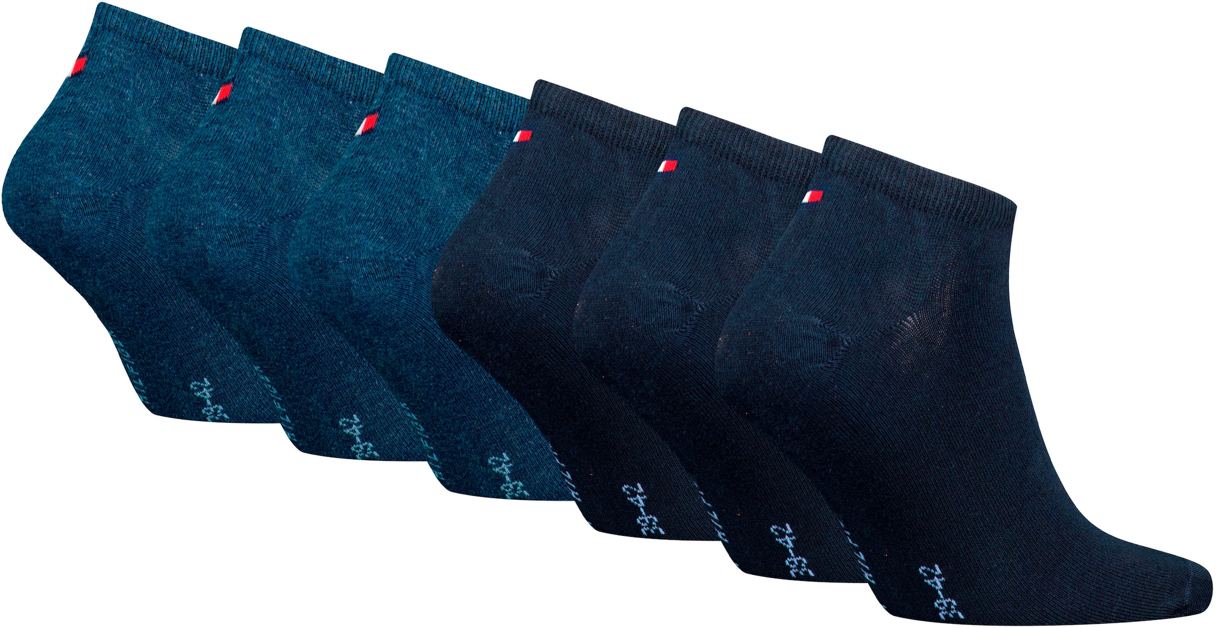 Tommy Hilfiger Sneakersocken, (6 Paar, 6er-Pack), mit gekämmter Baumwolle