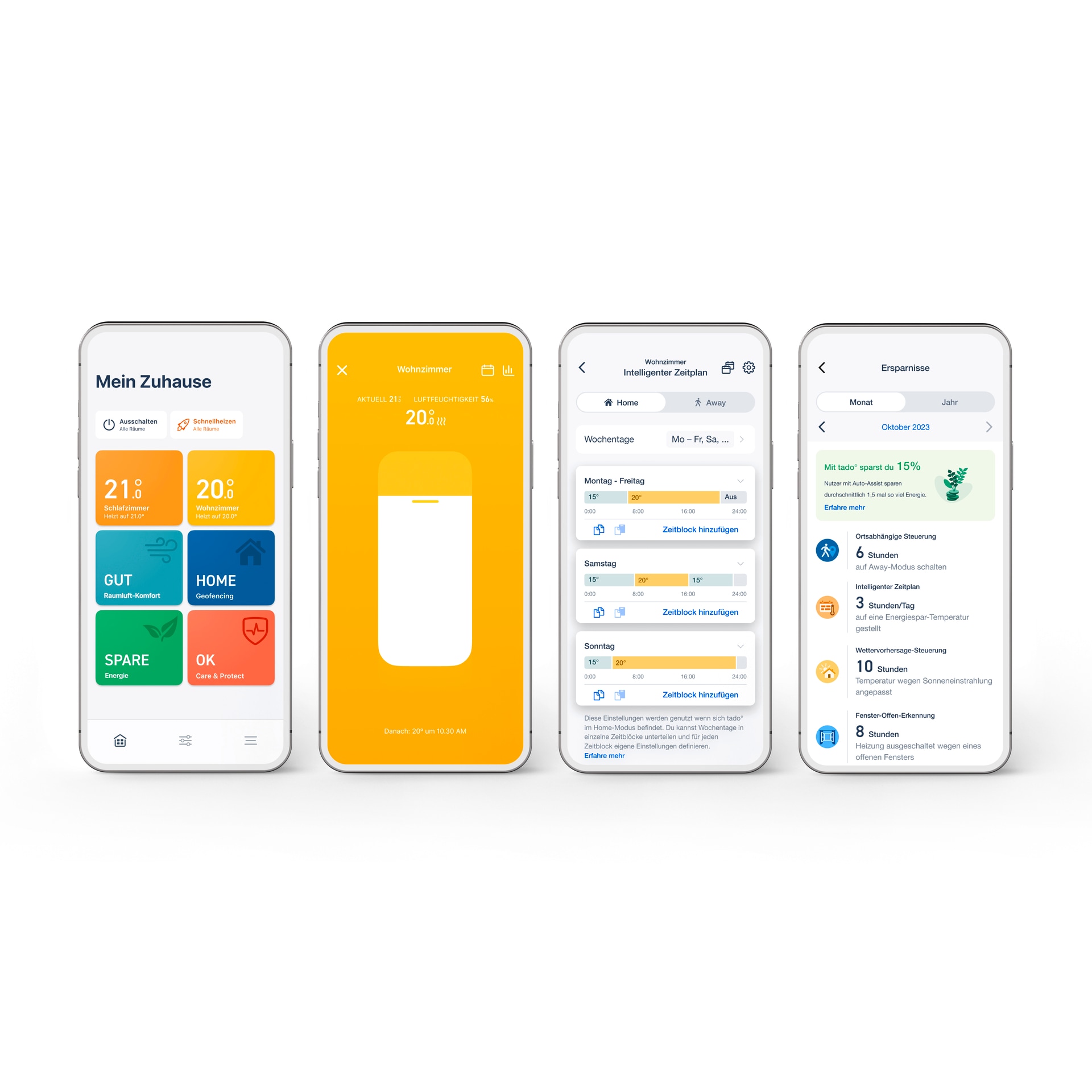 Tado Heizkörperthermostat »Bridge + 4x Heizkörperthermostat + Temp. Sensor (Line X)«