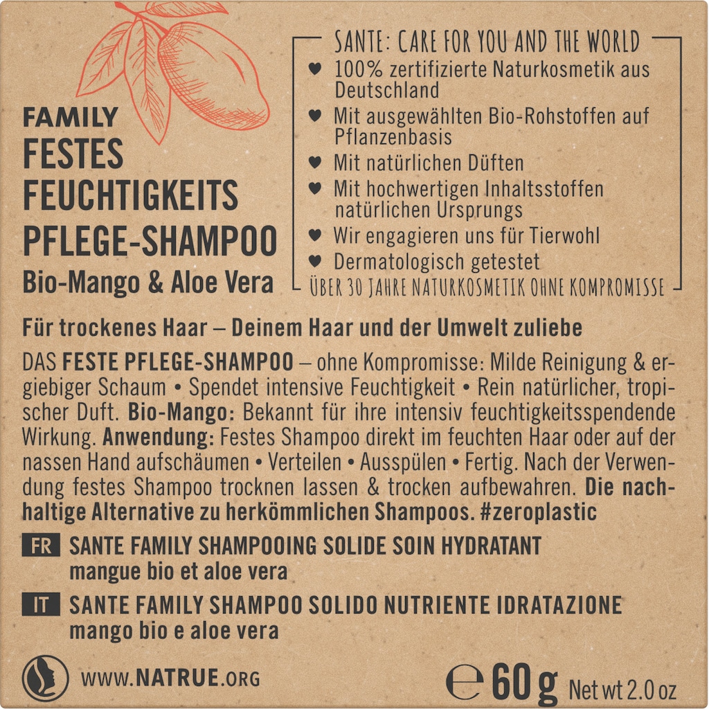 SANTE Festes Haarshampoo »FAMILY Feuchtigkeitsshampoo«