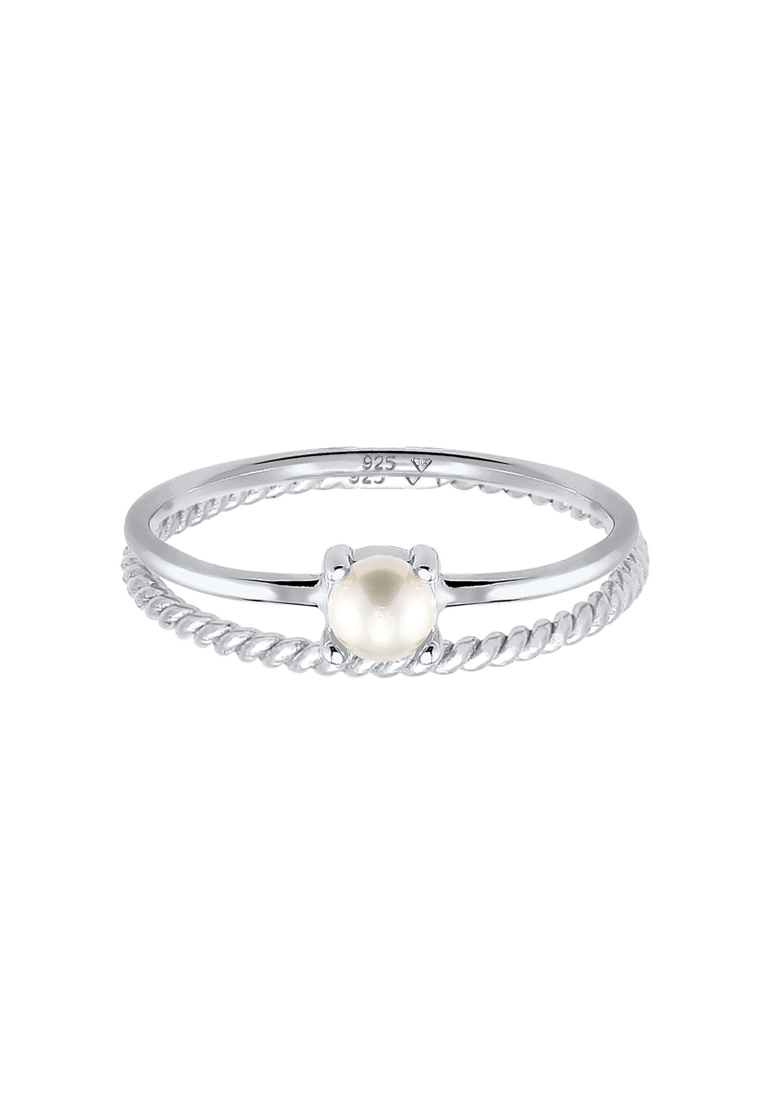 Elli Premium Ring-Set »Ring Ringset Perle Twisted 925 Silber«