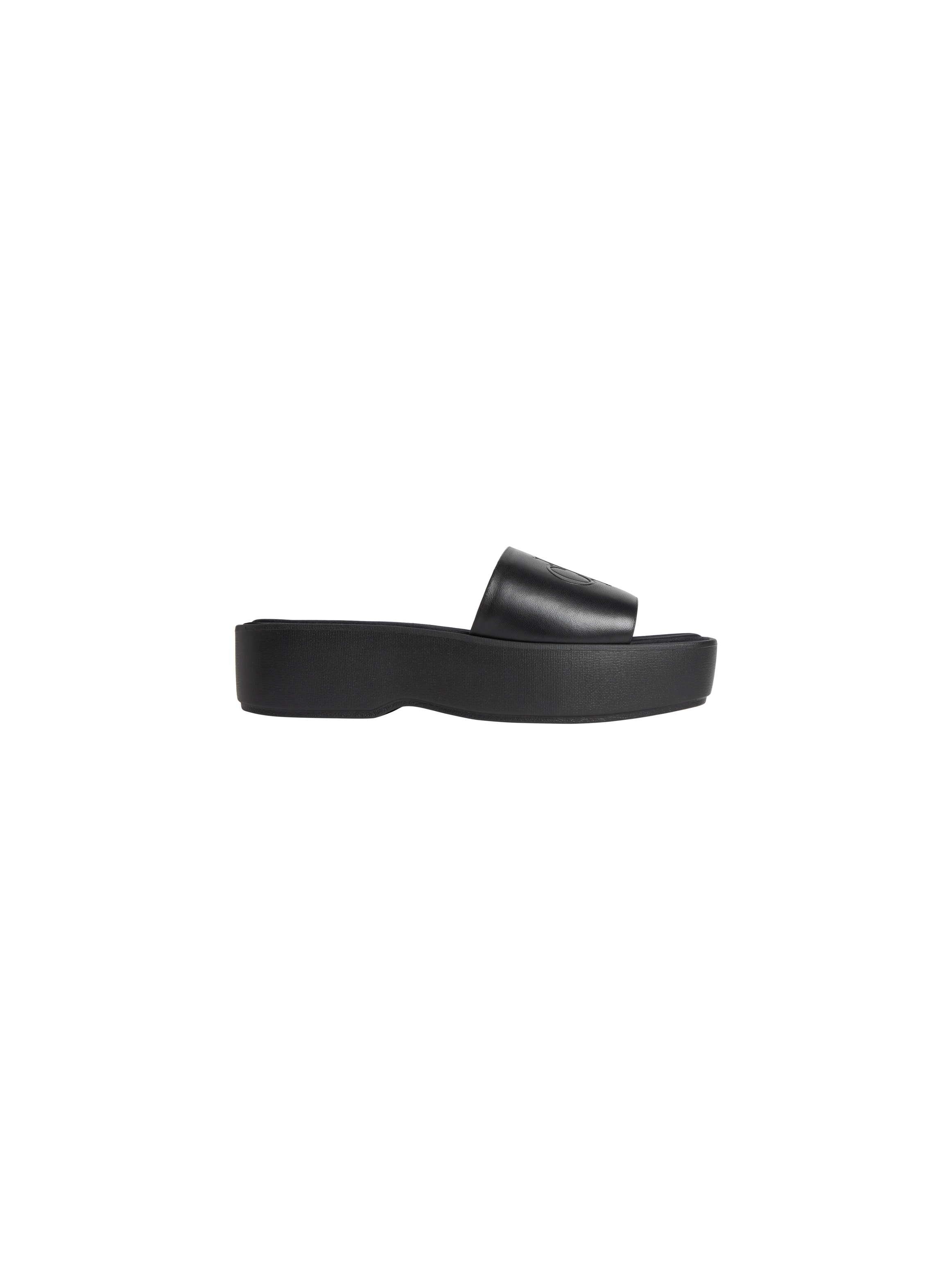 Calvin Klein Pantolette »FLATF SNDL LTH MG«  Strandschuh, Sommerschuh, Flat, Plateauschuh mit CK-Logo