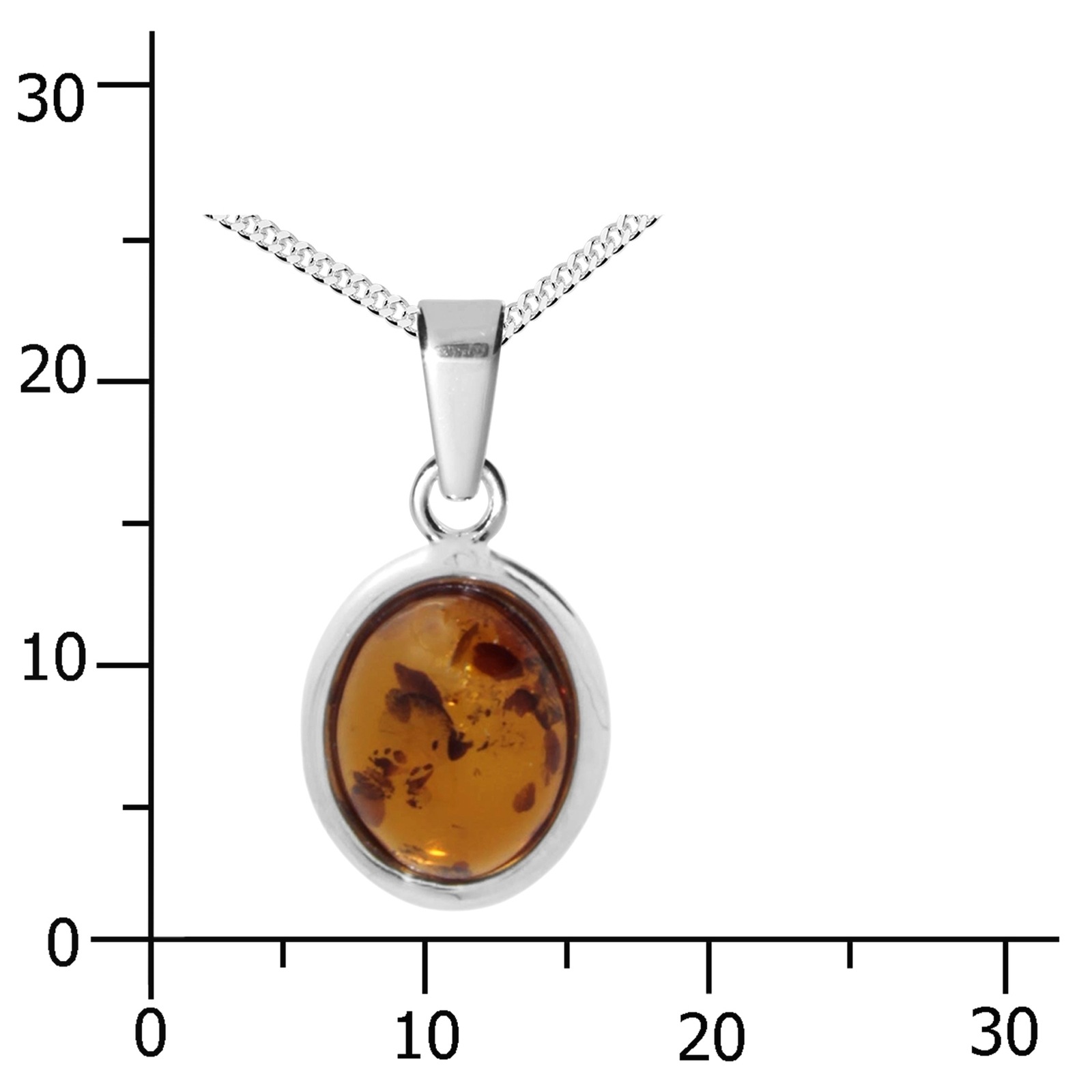 OSTSEE-SCHMUCK Kette mit Anhänger »- Classic 10 x 8 mm - Silber 925/000 - Bernstein«