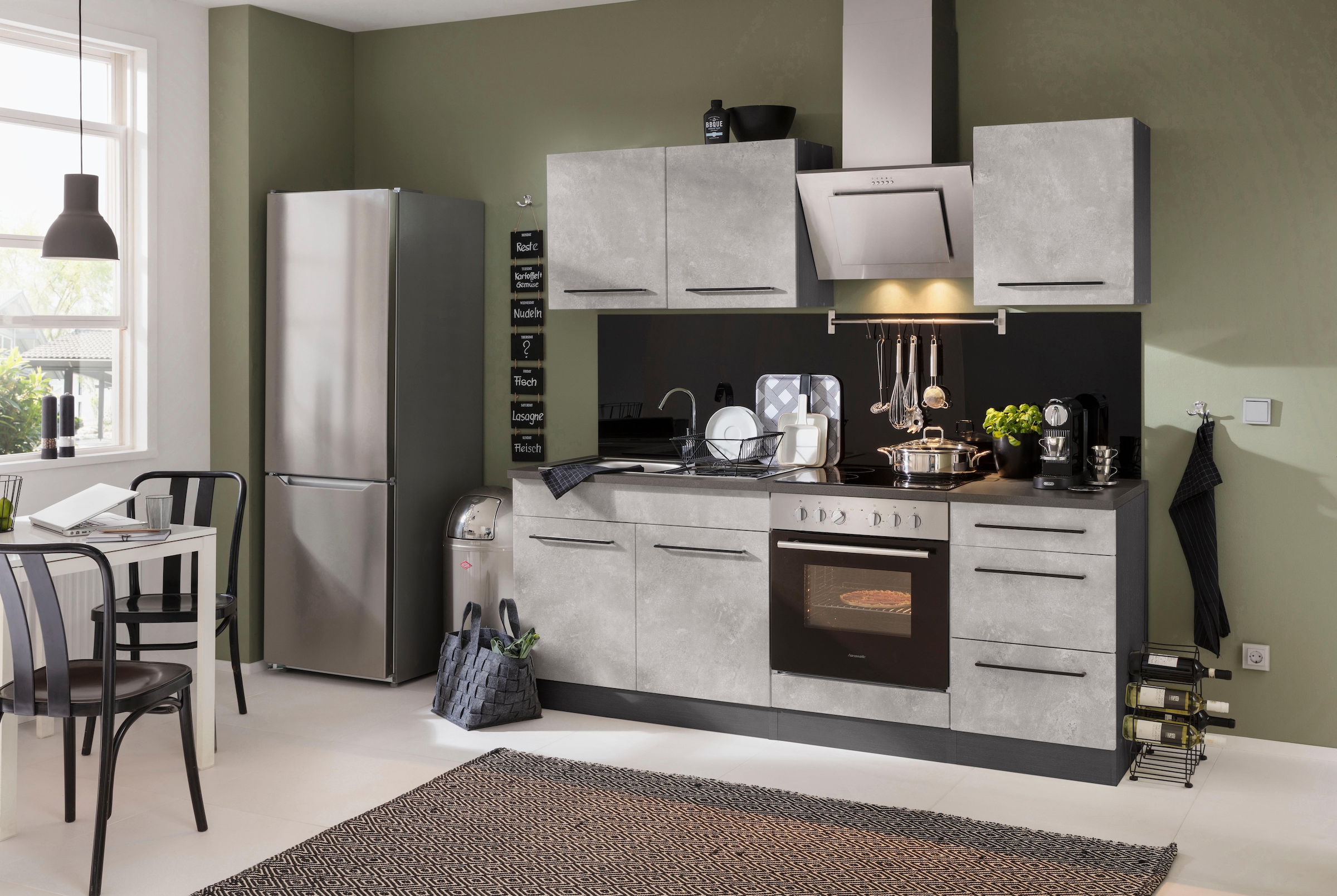 KOCHSTATION Unterschrank »KS-Tulsa«, 50 cm breit, 1 Schubkasten, 2 große Auszüge, Metallgriff, MDF Front