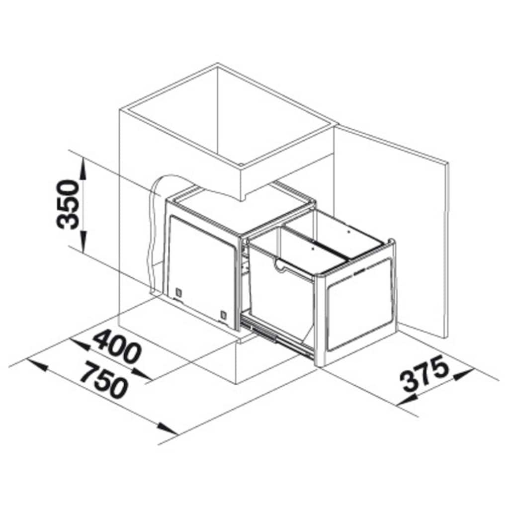 Blanco Mülltrennsystem »Botton Pro 45/3«, 2 Behälter