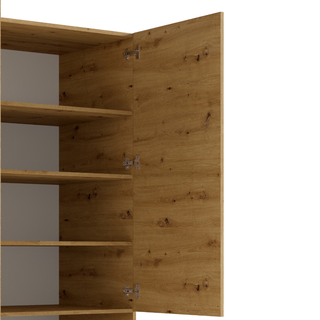 Home affaire Kleiderschrank »LAREDO Wäscheschrank komplette Innenausstattung, Maße 158,3/200,5/55cm«, Garderobe mit offenem Fach, 3 Türen und 2 Schubladen, FSC