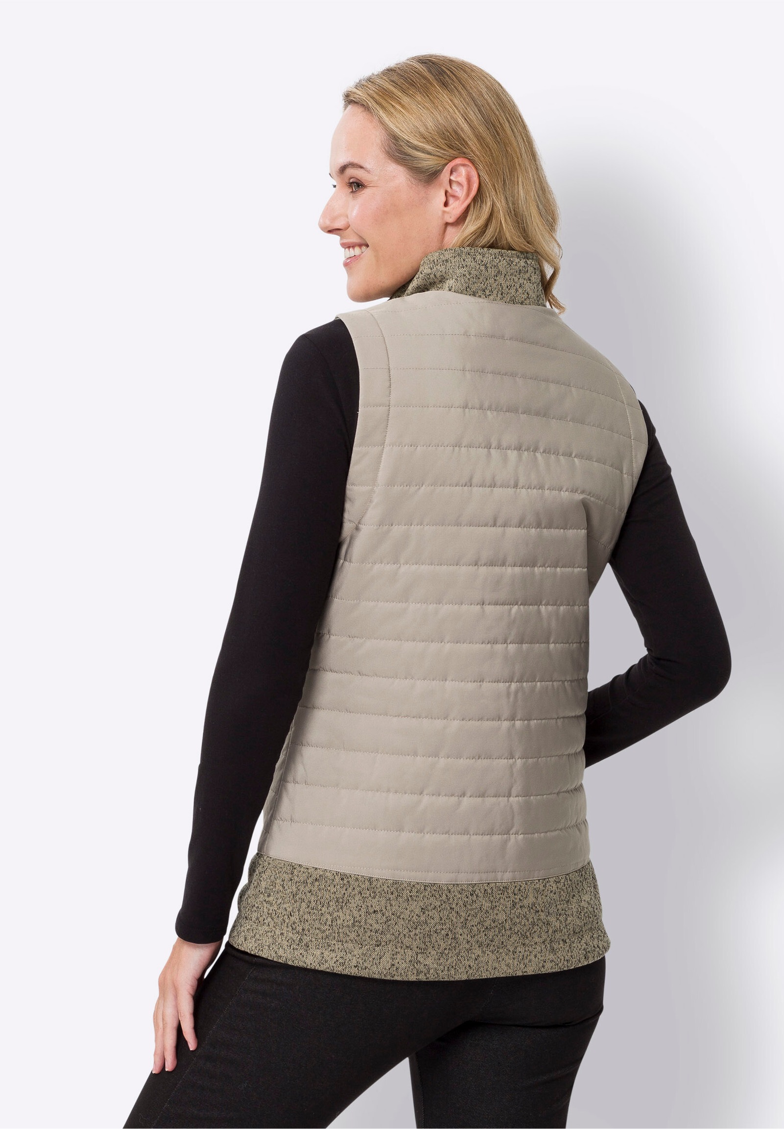 Sieh an! Steppweste »Weste Weste Stepp im Mix mit Strickfleece«