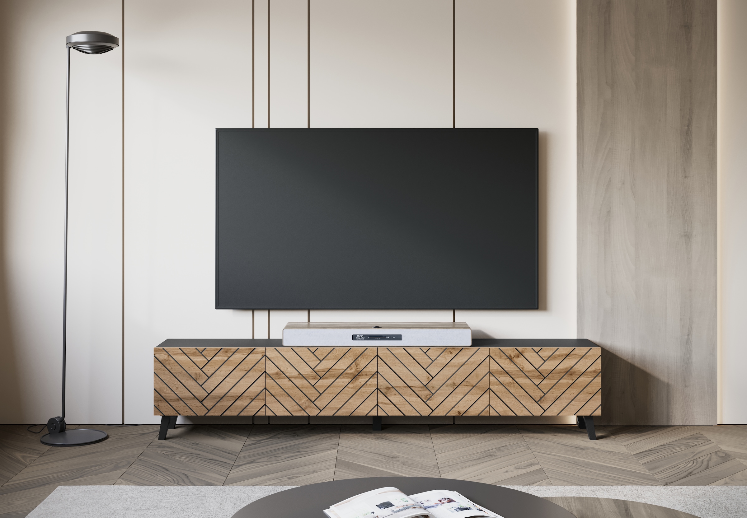 INOSIGN Lowboard »PHUKET«, TV-Board mit Strukturfront, Breite ca. 190 cm