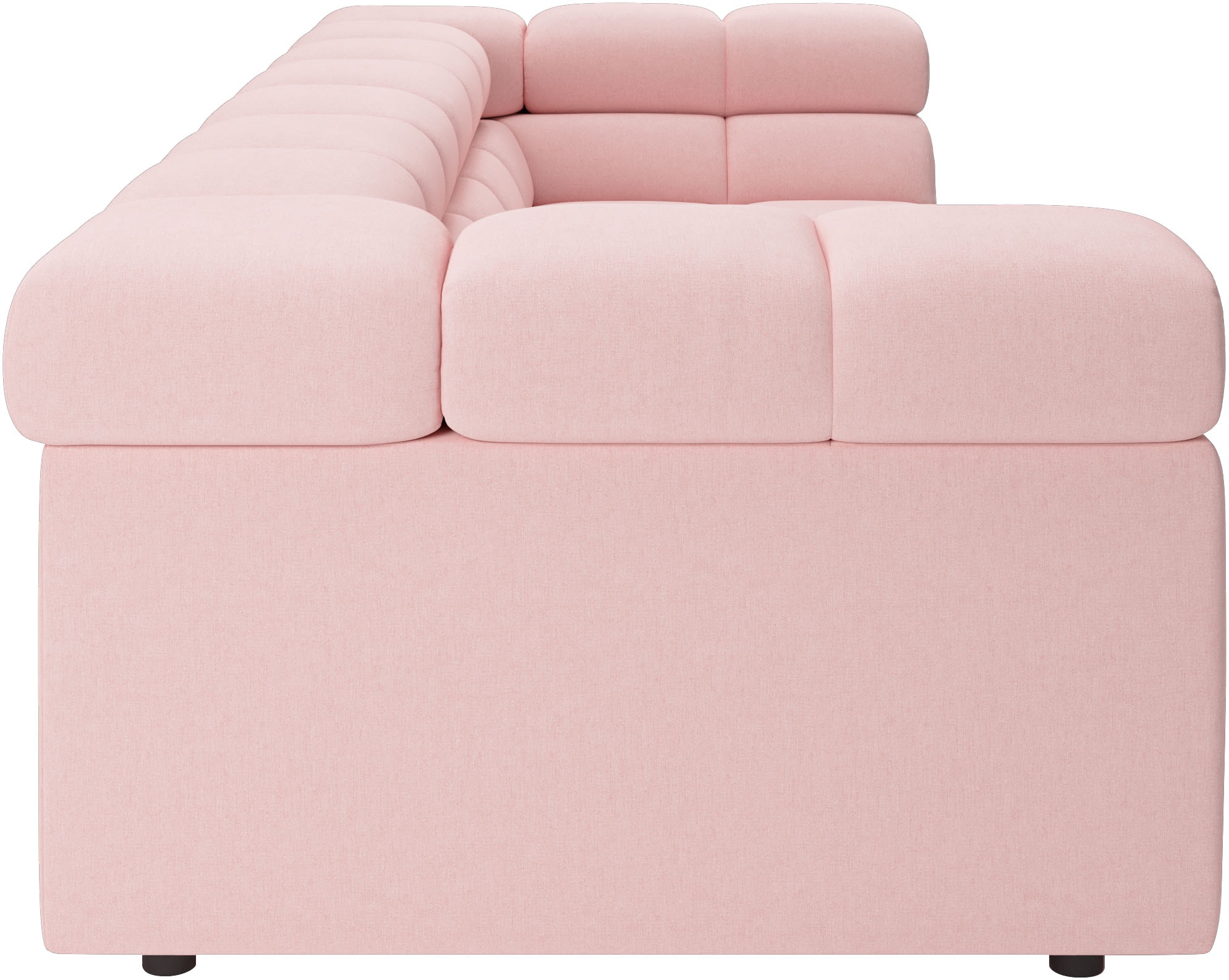 Home affaire Big-Sofa »Ancona modern, elegant, bequem, viel Platz, B/T/H: 290/110/70 cm« auffällige Steppung, inkl. 2 Zierkissen und verstellbaren Kopfstützen