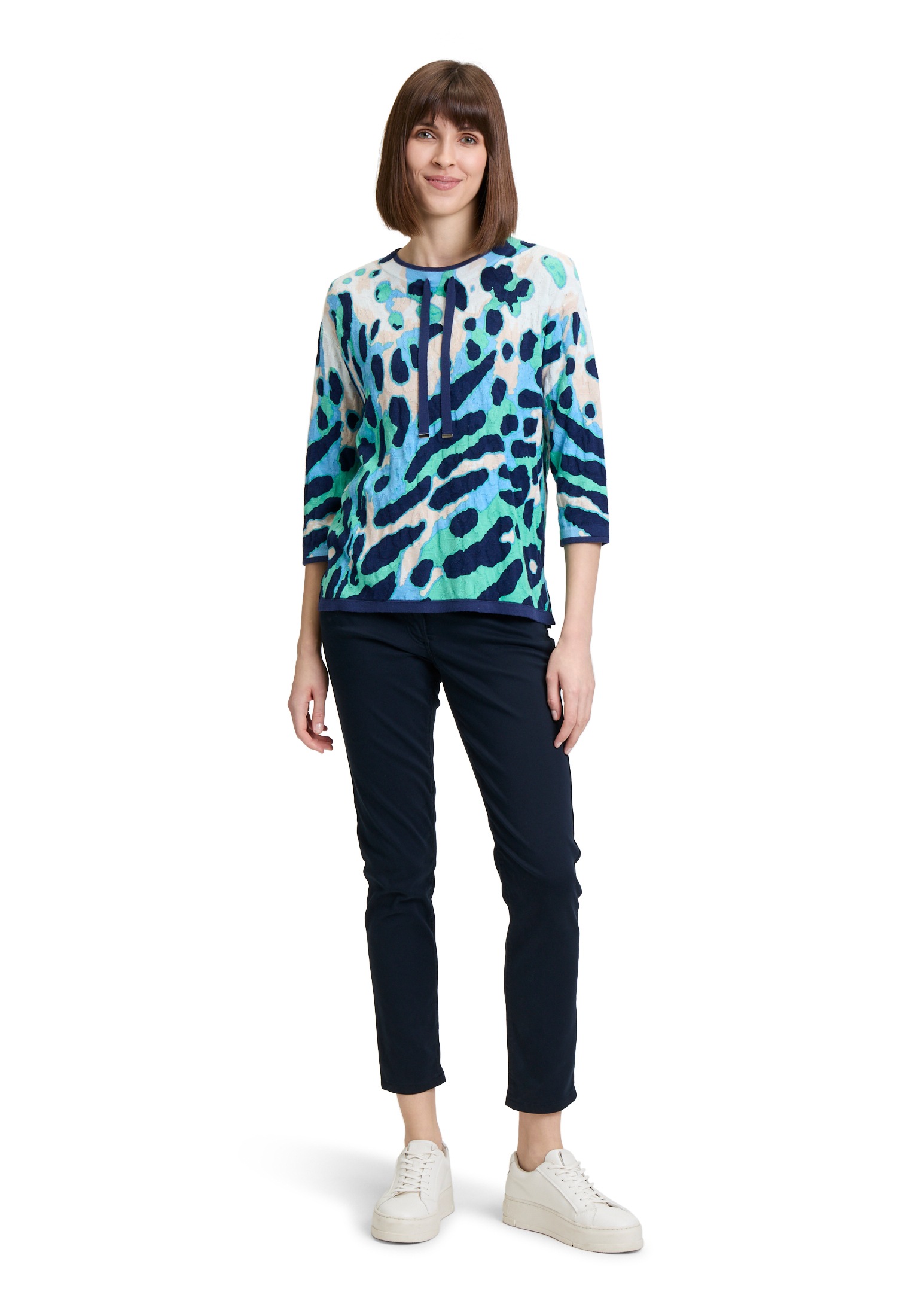 Betty Barclay Rundhalspullover »Feinstrickpullover mit Leoprint«