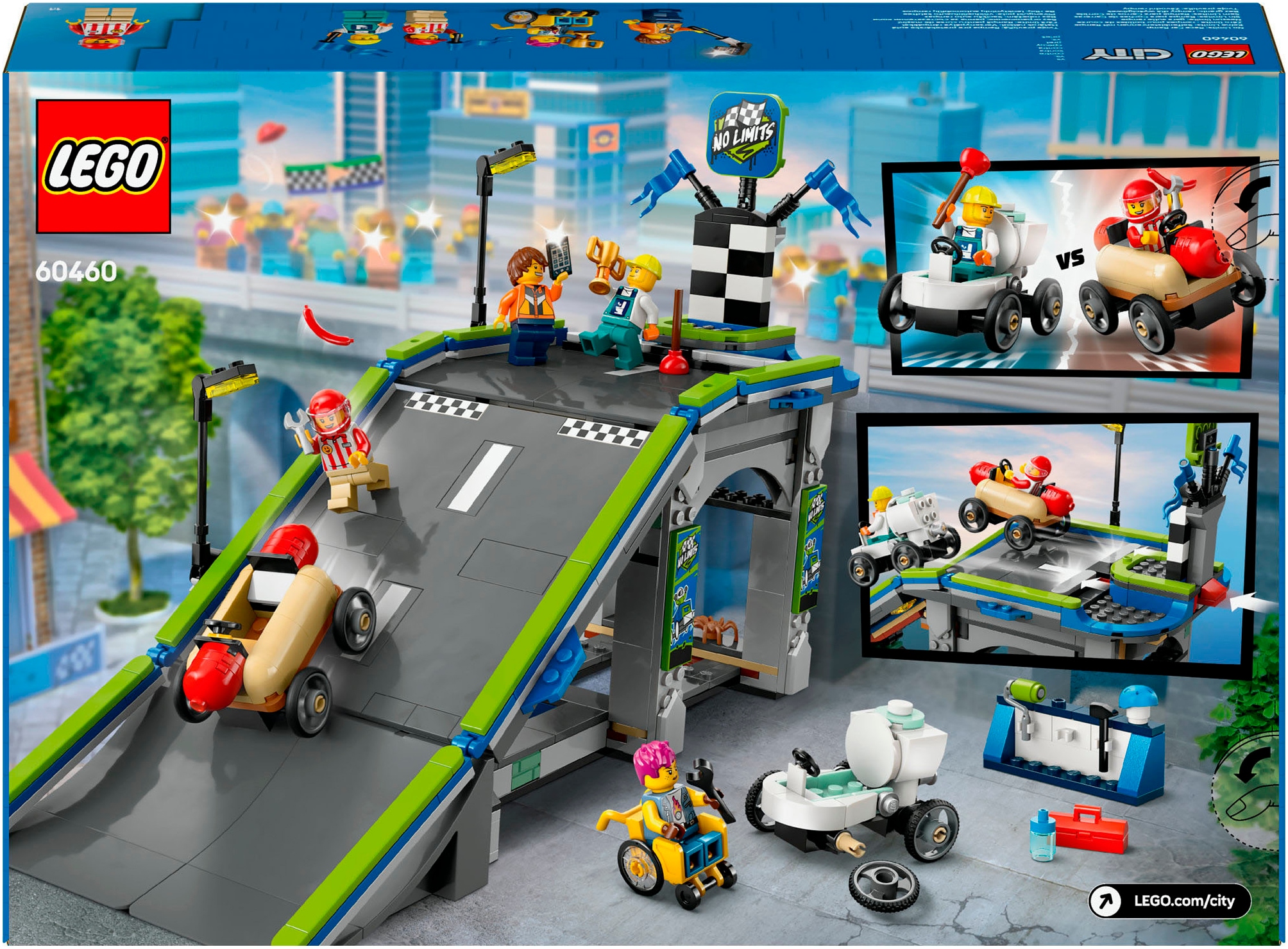 LEGO® Konstruktionsspielsteine »Keine Limits: Seifenkistenrennen mit Rampe (60460), LEGO City«, (436 St.), Made in Europe