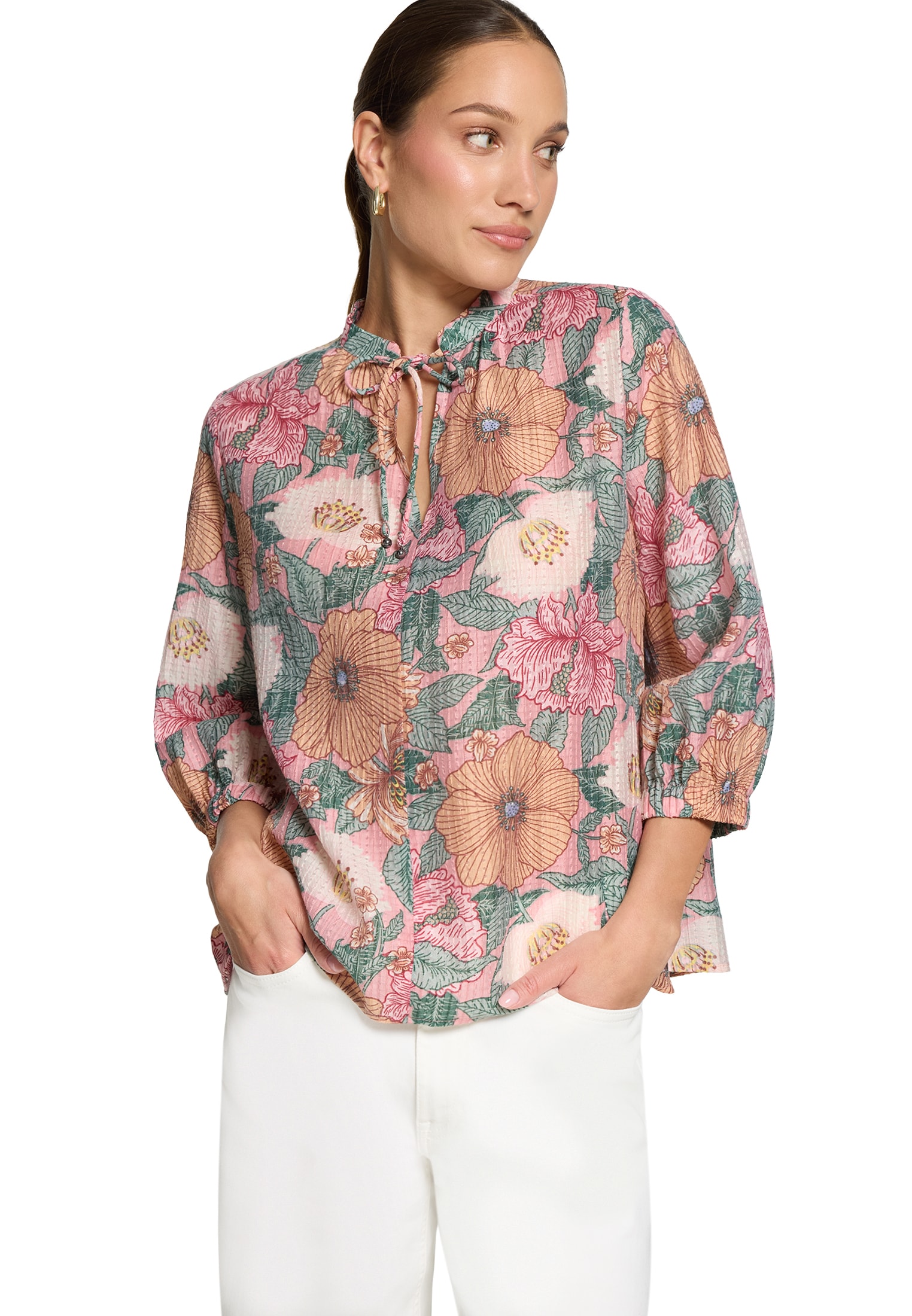 Zero Klassische Bluse »Tunika-Bluse mit Blumenprint«
