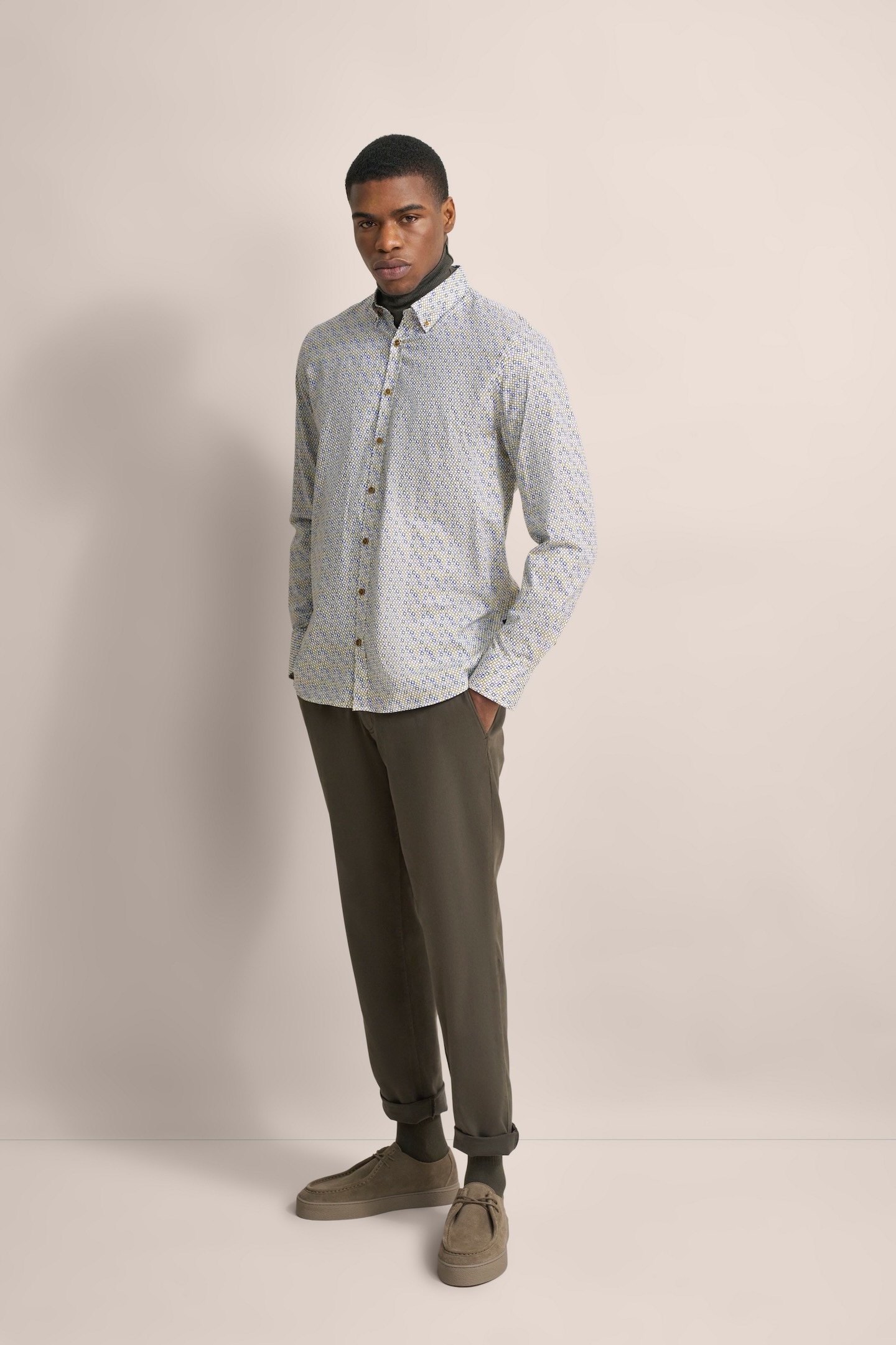 bugatti Langarmhemd mit Button-Down-Kragen