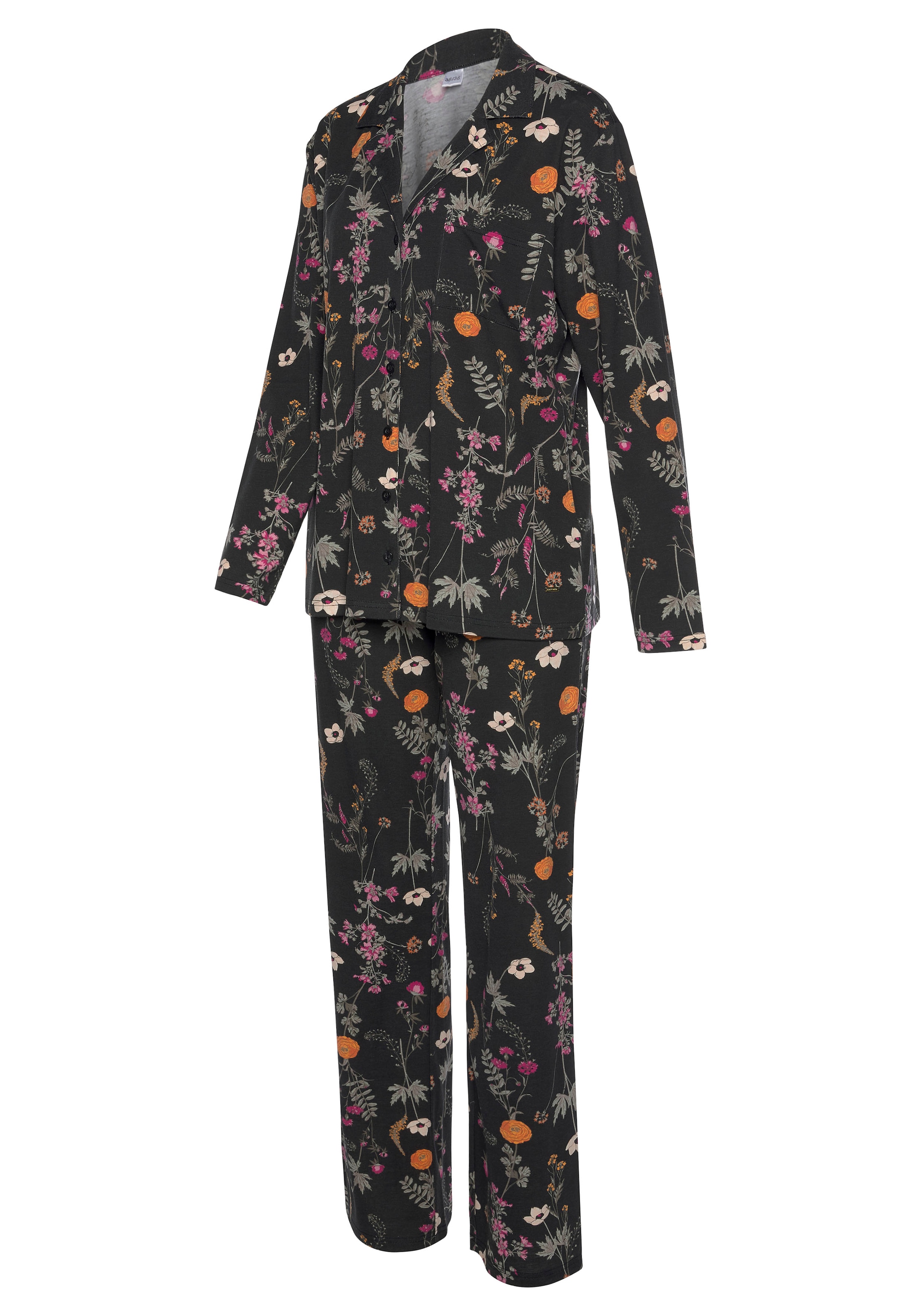 LASCANA Pyjama, (2 tlg., 1 Stück), mit Wildblumen Muster bei ♕