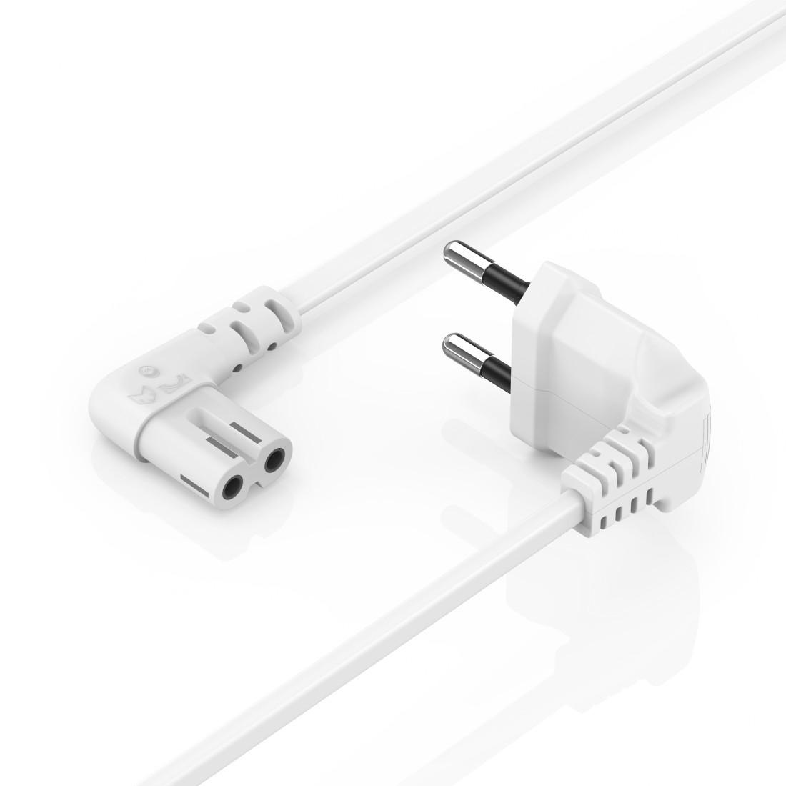 Hama Netzkabel »Netzkabel, beidseitig gewinkelt, Euro Stecker, Doppelnut, C7, 1,5 m«, Typ C (Eurostecker), 150 cm