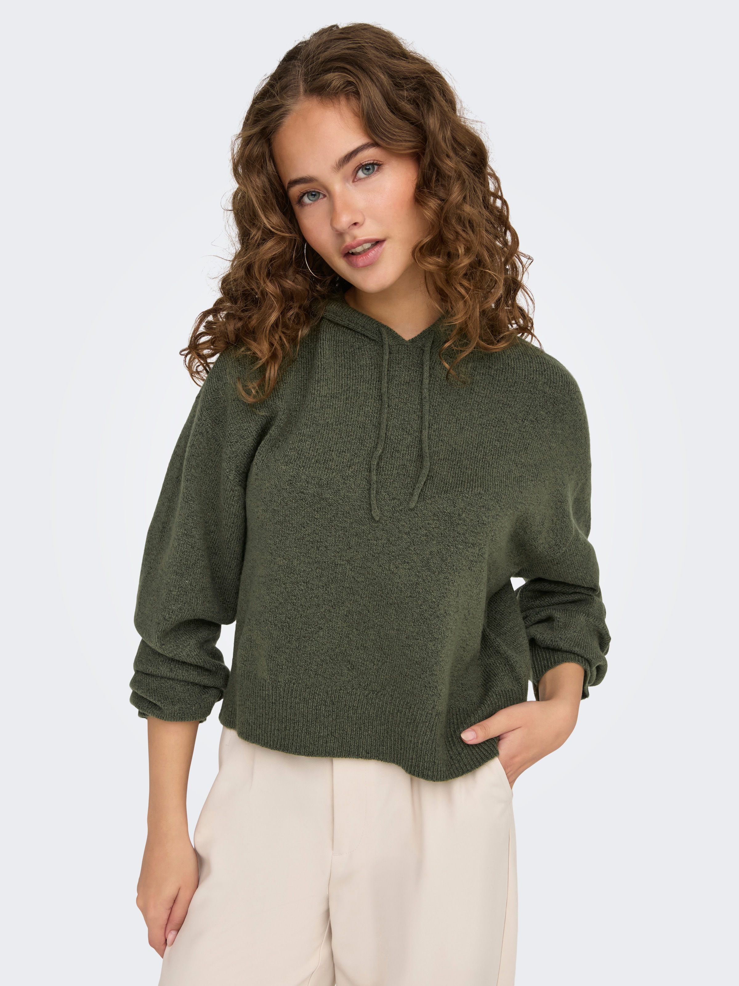 JDY Kapuzenpullover »JDYRUE LIFE L/S SHORT HOOD PUL KNT NOOS«