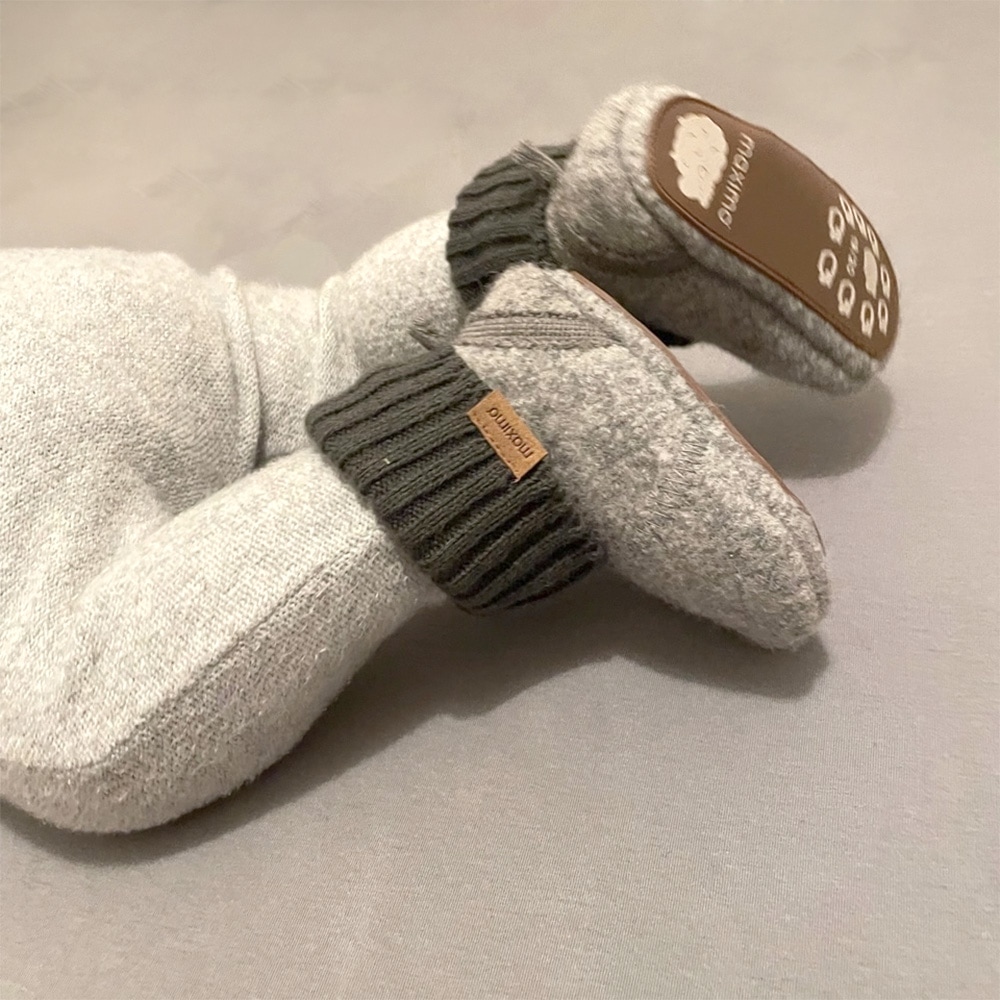 MAXIMO Lauflernschuh  1 Paar, 2 tlg.  Wolle, Anti-Rutsch-Sohle, Strickbündchen