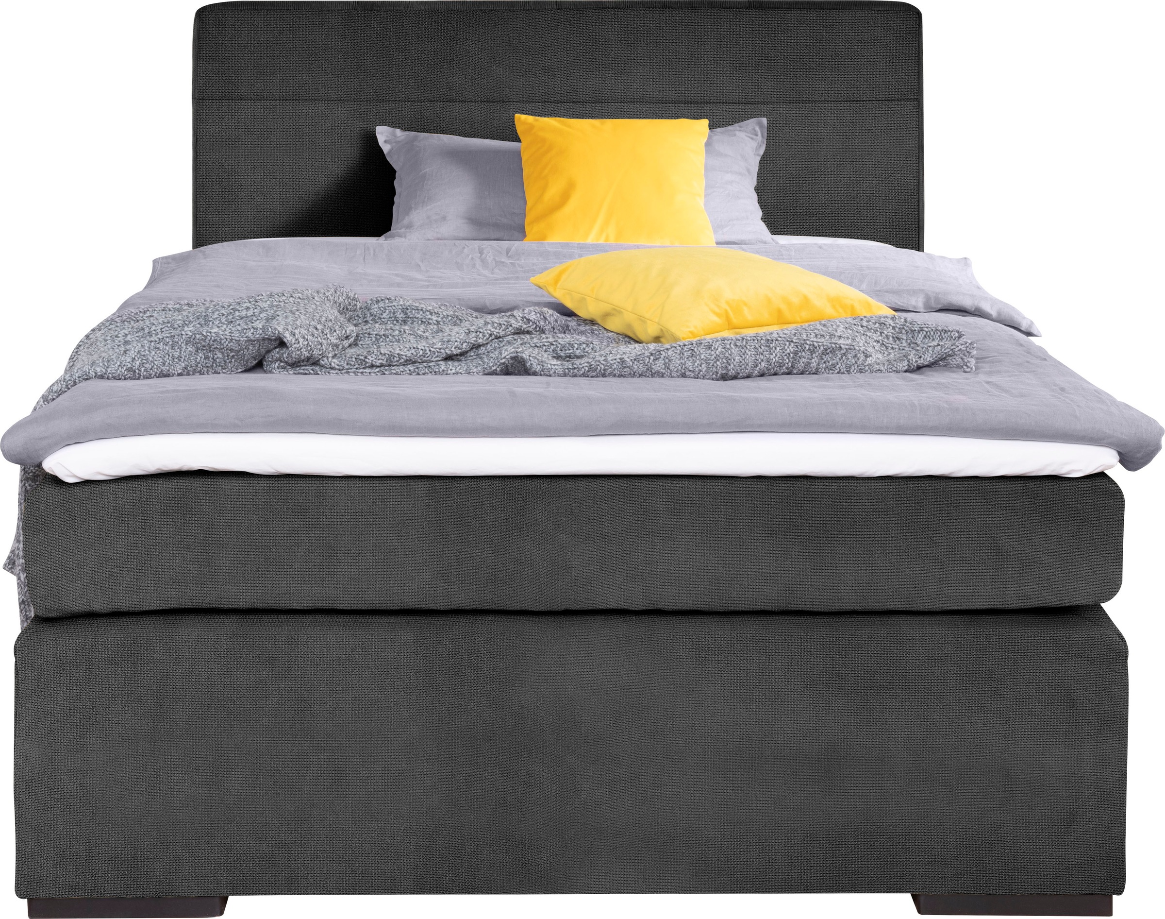 alina Boxspringbett »Nikki« inklusive Matratze und Topper, Füße schwarz