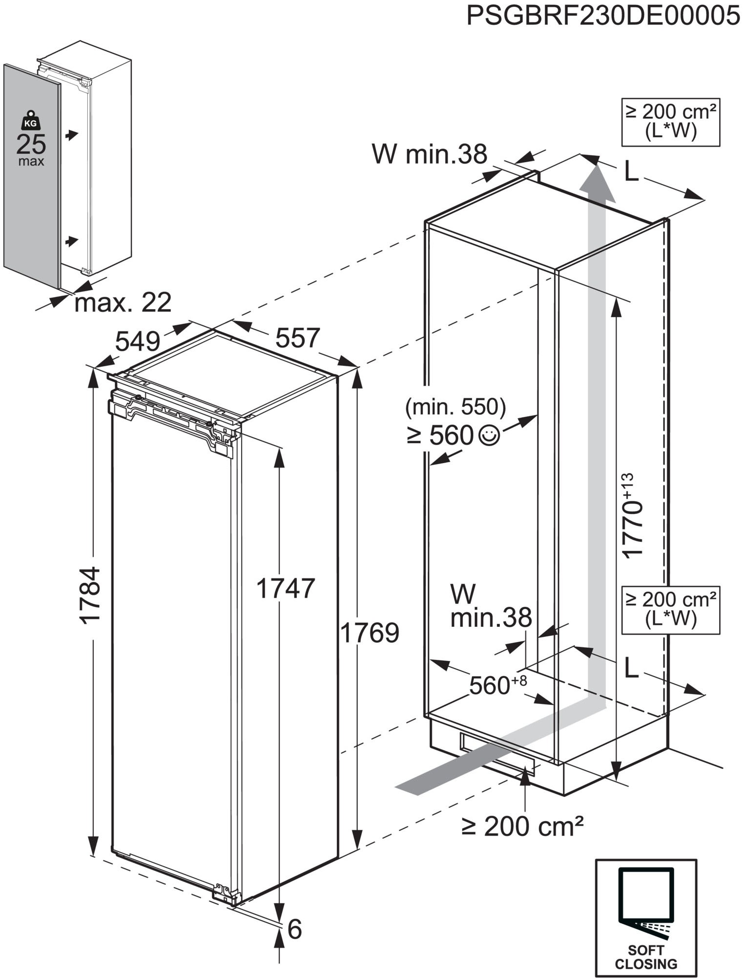 AEG Einbaukühlgefrierkombination 6000 »TK6FS181CC 923584303« 176,9 cm hoch 55,7 cm breit DynamicAir: Für gleichmäßige Kälteverteilung