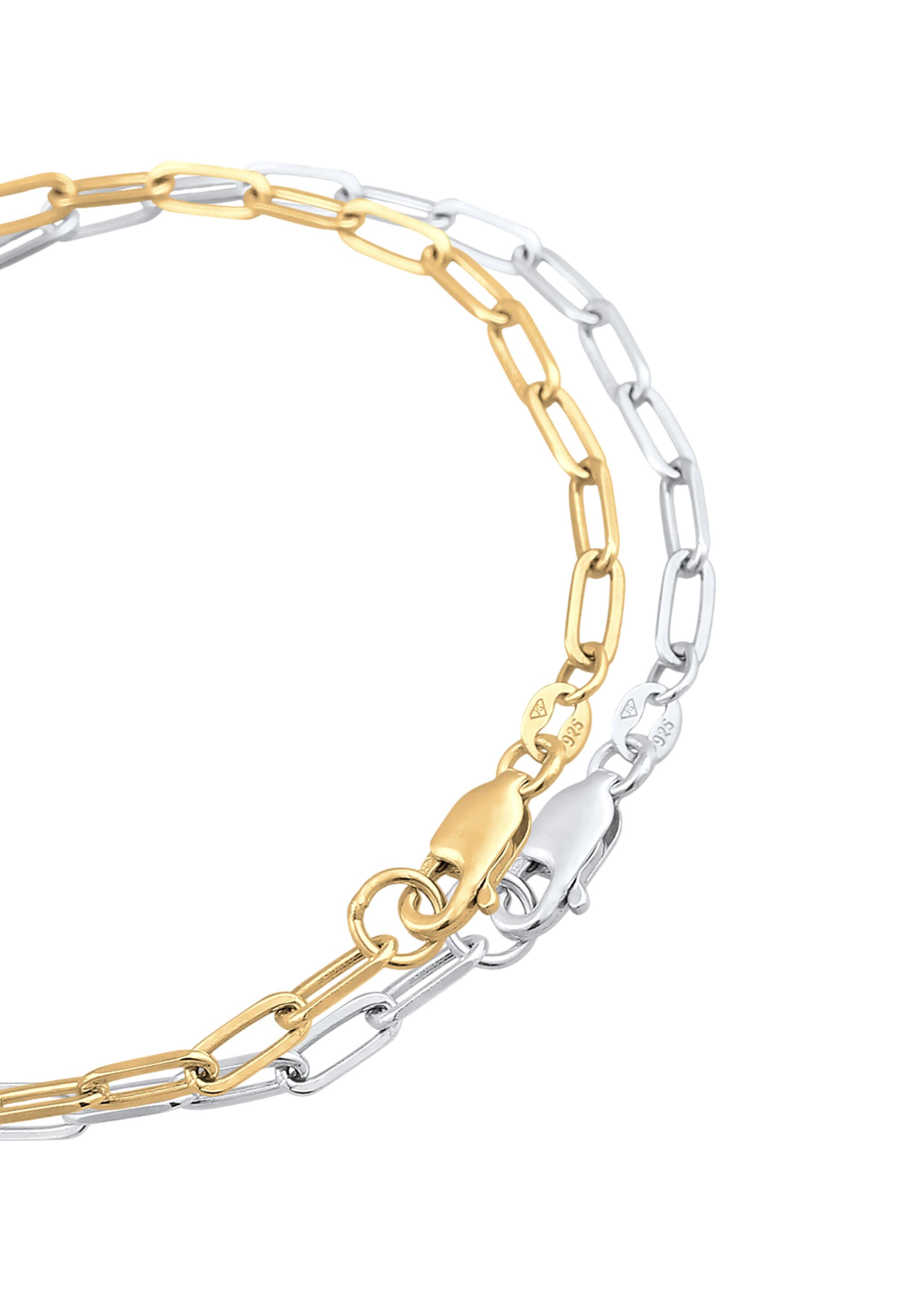 Elli Armketten Set »Schmuckset Armband Bicolor 925 Sterling Silber vergoldet«
