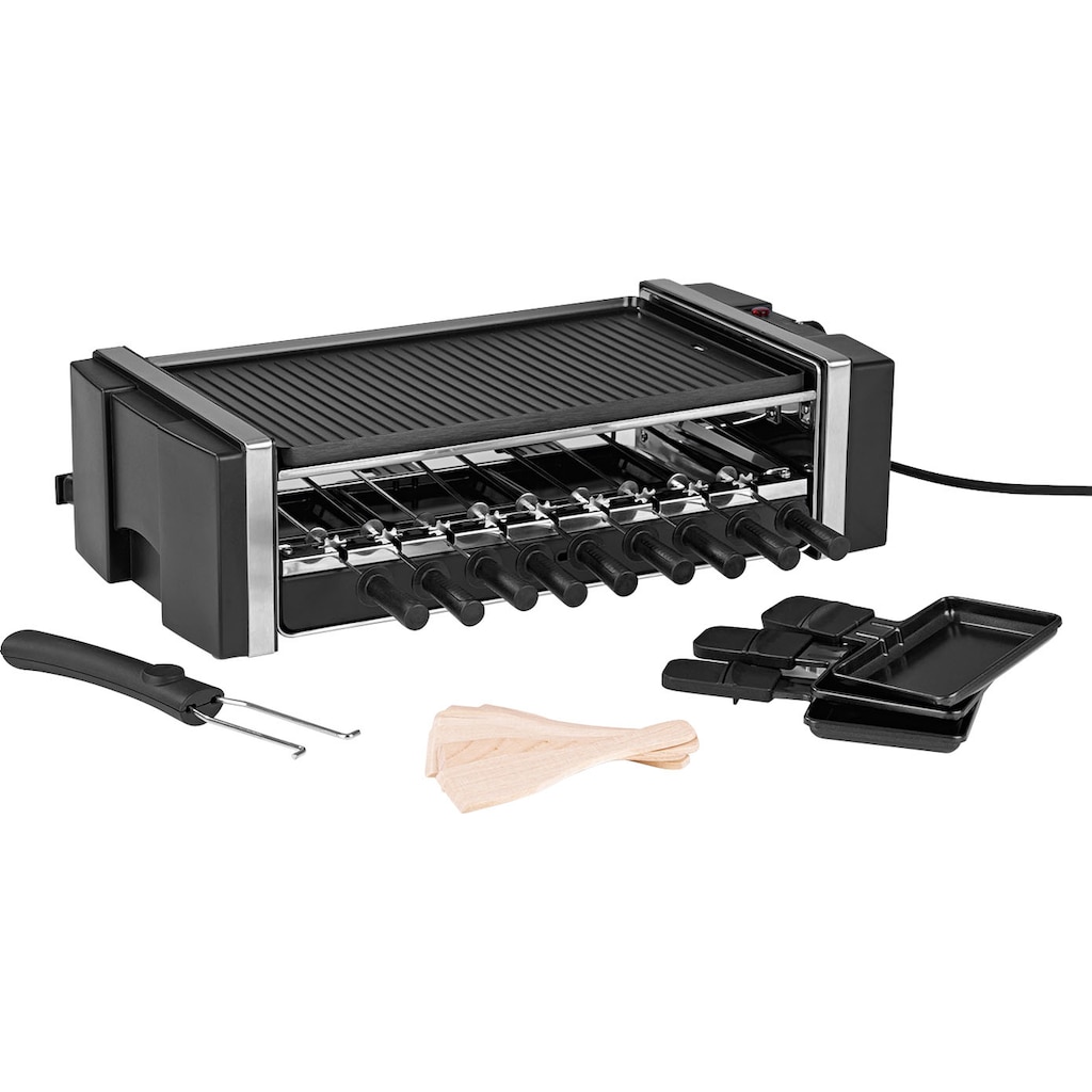 MAXXMEE Raclette »Multi-Raclette-Grill 3in1«, 6 St. Raclettepfännchen, 1200 W