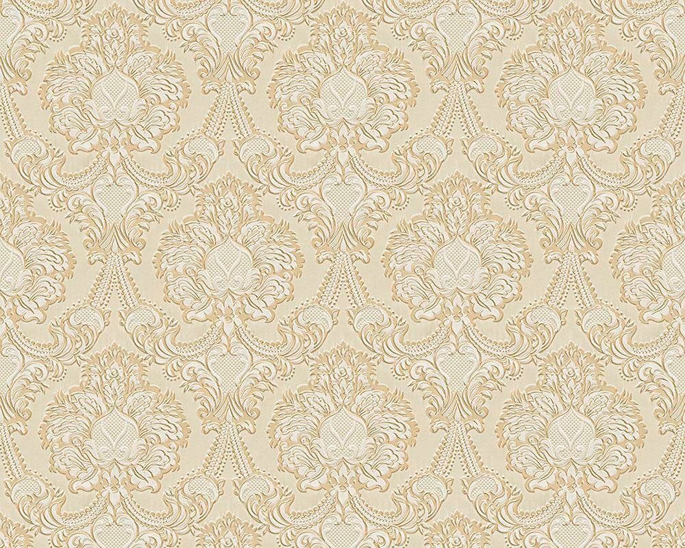 Papiertapete »Concerto«, Barock, Tapete Barock Beige Metallic