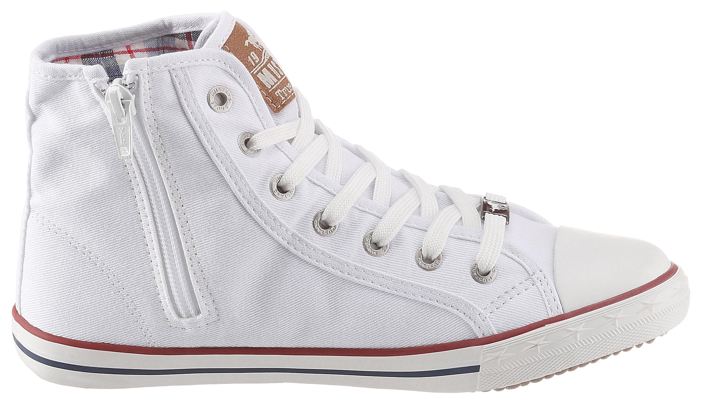 Mustang Shoes Sneaker »High-Top-Sneaker, Freizeitschuh«, High Top-Sneaker, Schnürschuh mit Label in der Laufsohle