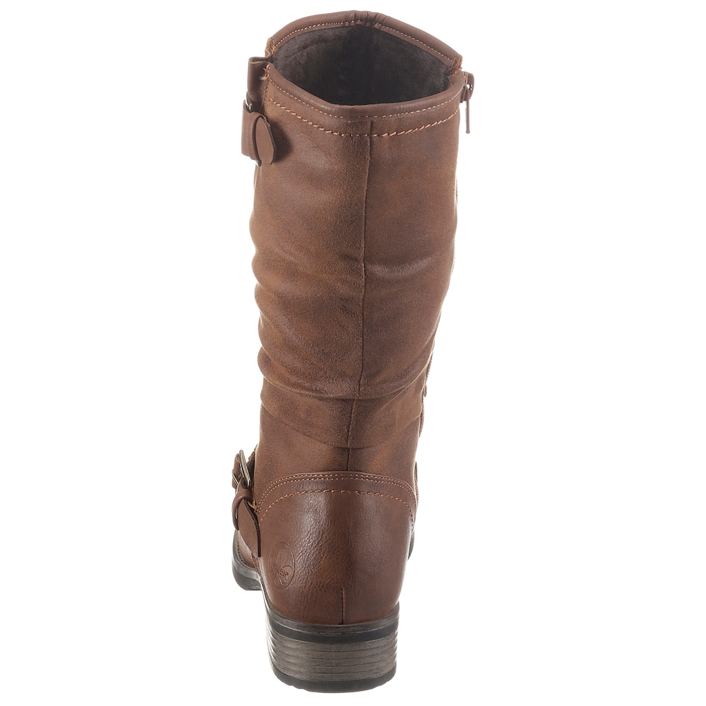 Rieker Stiefel, mit gerafftem Schaft