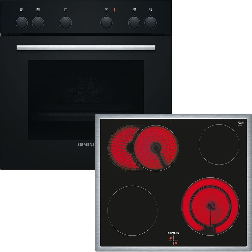 SIEMENS Elektro-Herd-Set »HEO010FBAO«, mit Teleskopauszug nachrüstbar, Großflächengrill
