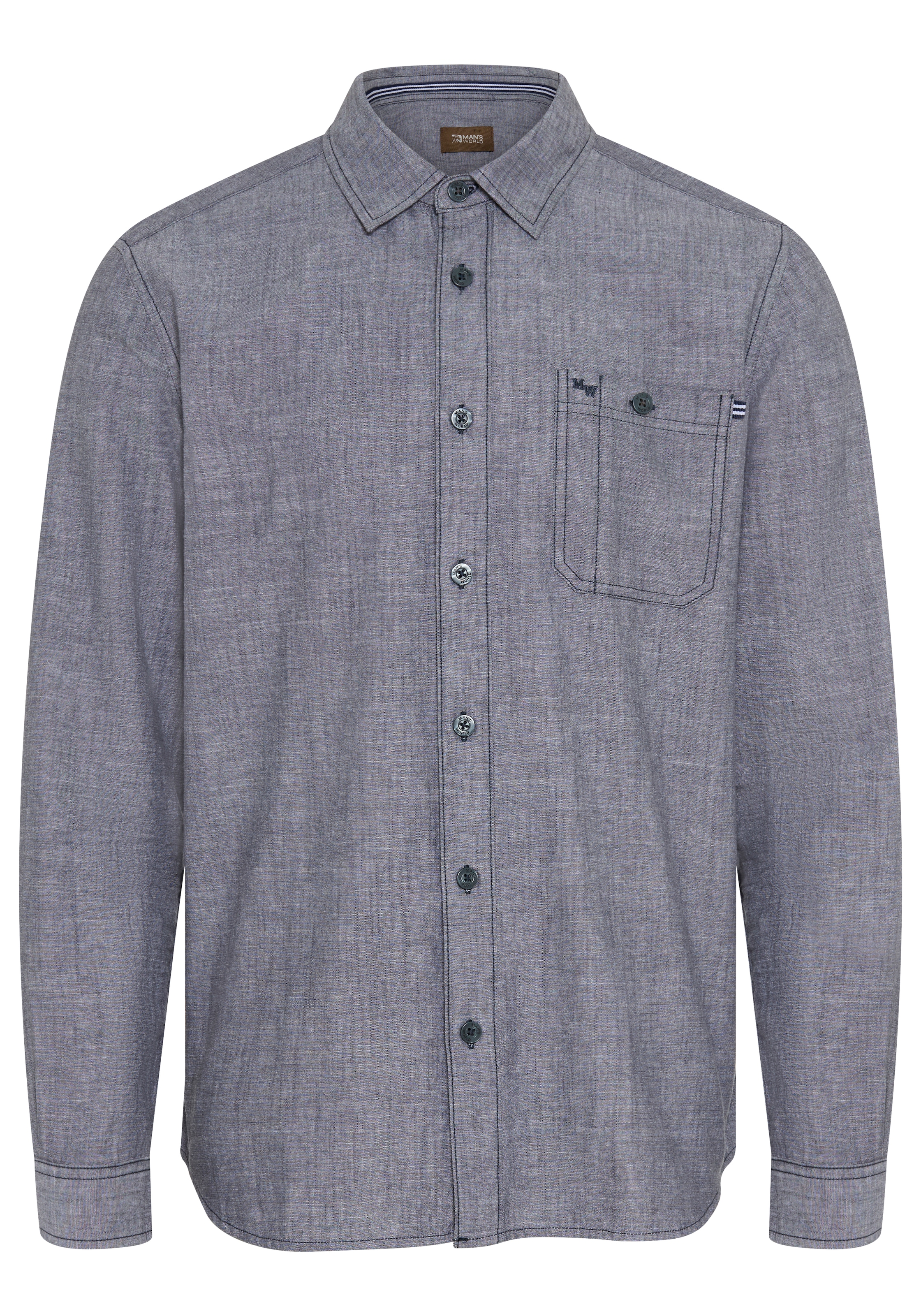 Man's World Langarmhemd »in moderner Chambray-Qualität« Regular-Fit, Leicht, vielseitig