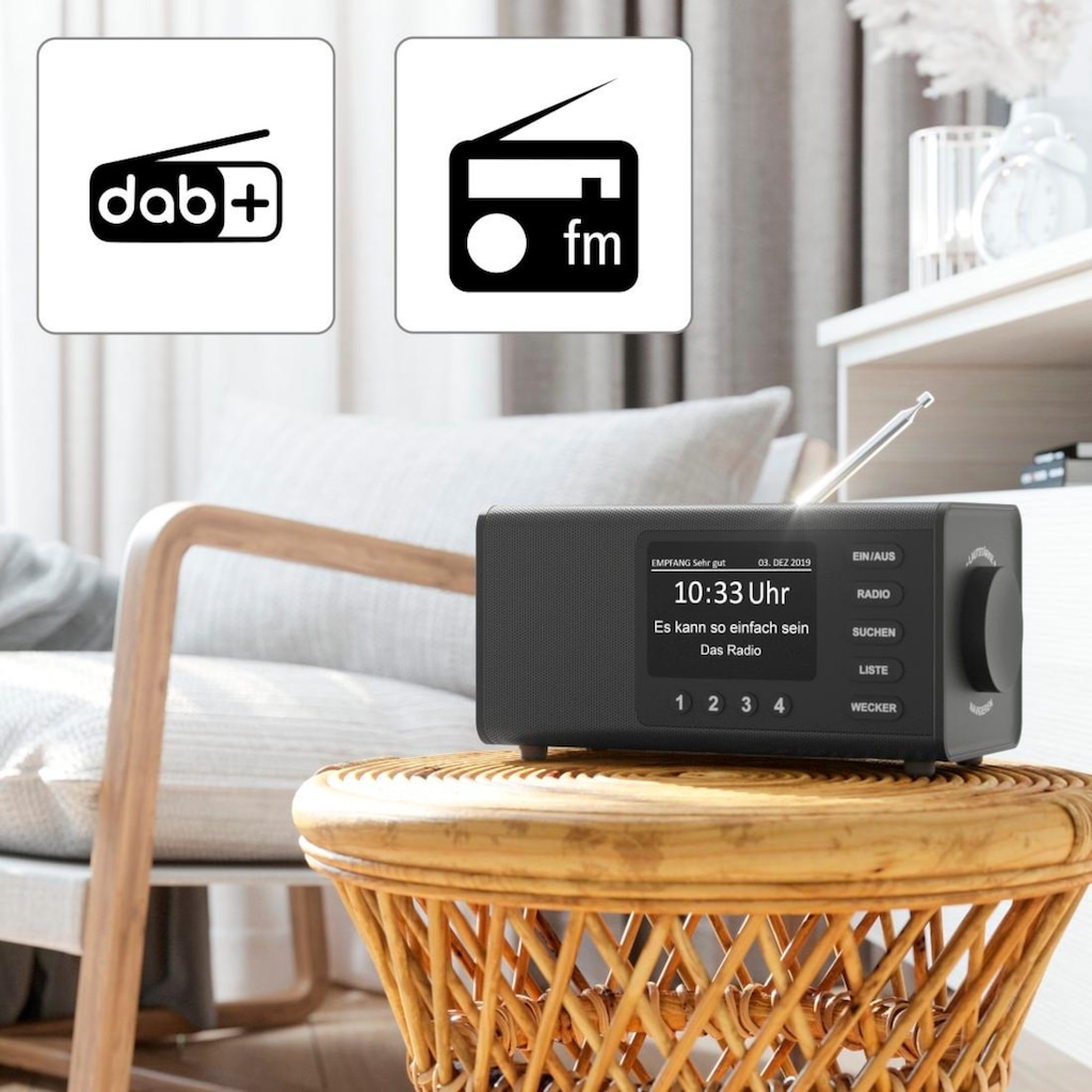 Hama Digitalradio (DAB+) »Digitalradio "DR1000DE", FM/DAB/DAB+, Schwarz Internetradio«, (5 W)
