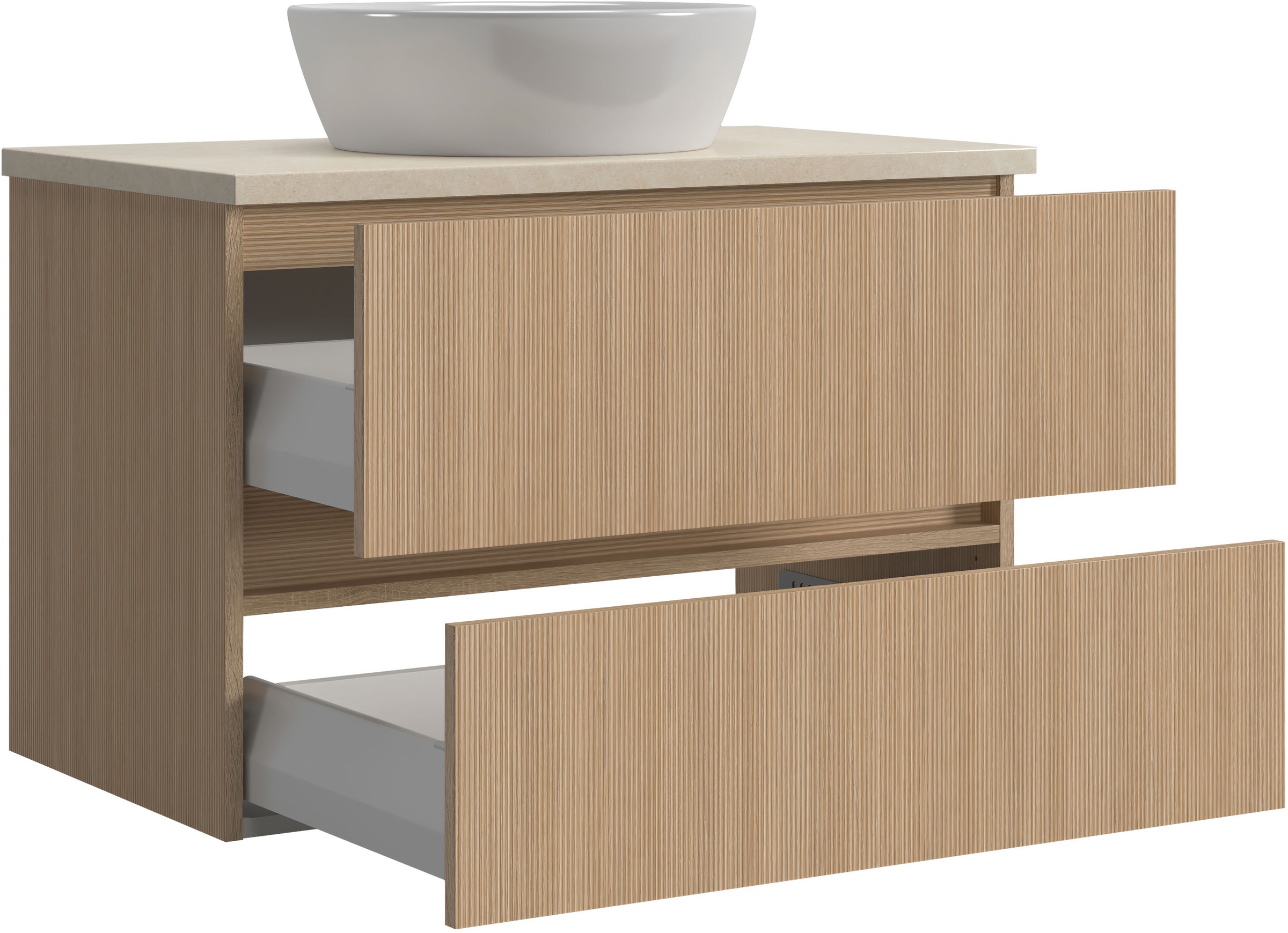 welltime Badmöbel-Set »EIXO, Set aus Spiegelschrank, Waschtisch und Midischrank«, Set 110 cm breit, Badmöbel mit LED-Beleuchtung