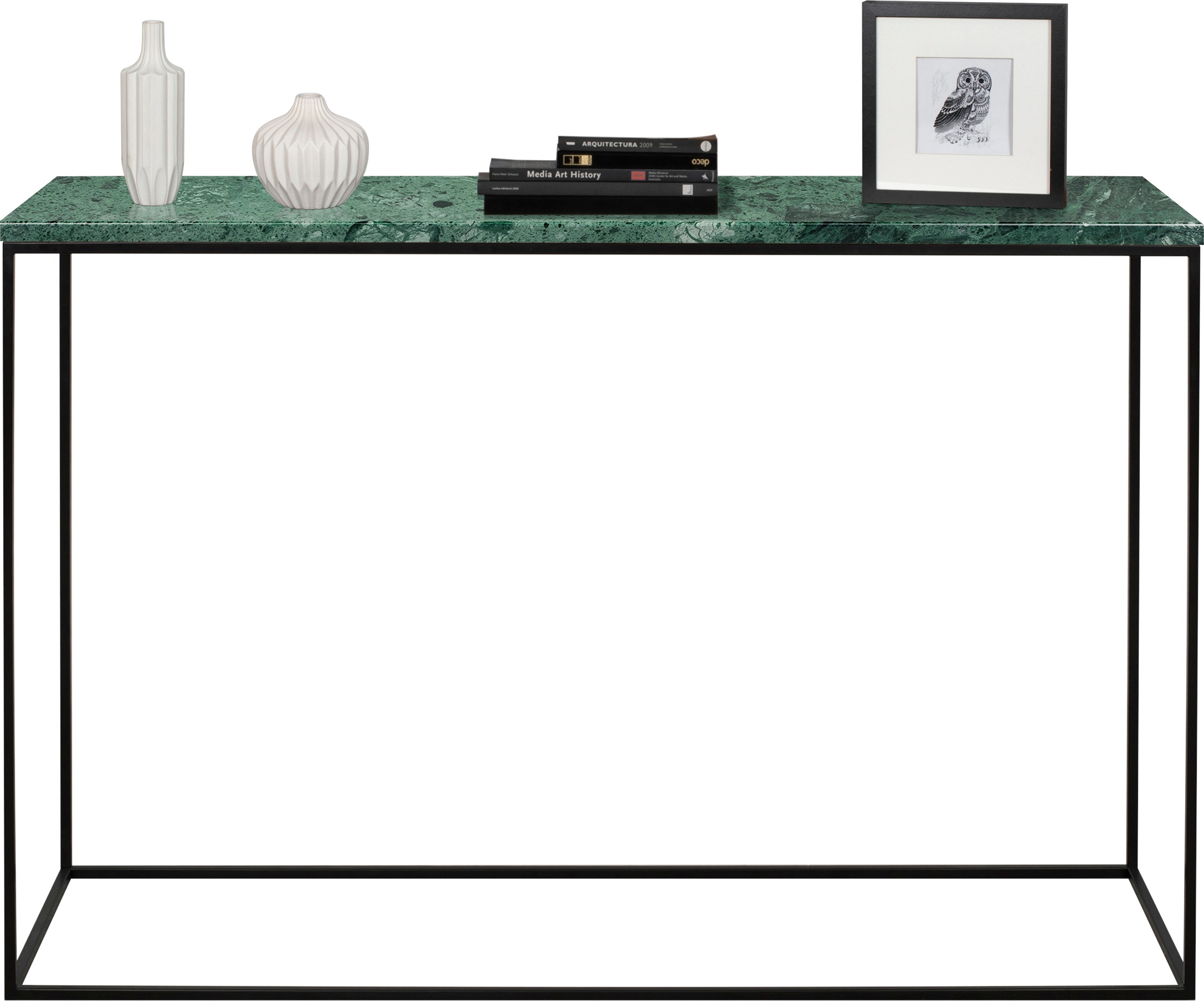 TemaHome Konsolentisch »Gleam«, mit schöner Marmor Tischplatte und edlem schwarzen Metallgestell