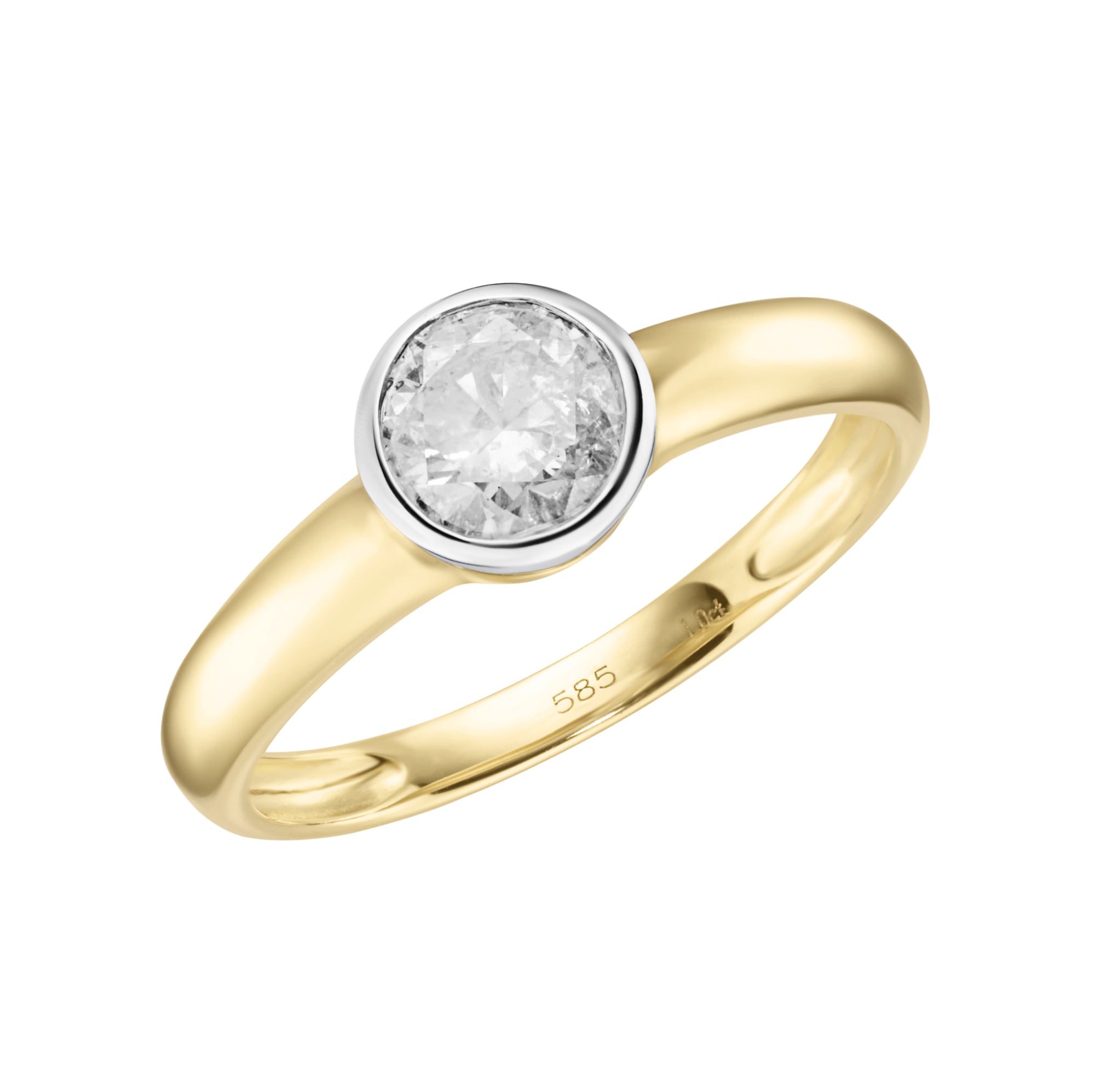Luigi Merano Diamantring »Ring mit einem Brillant 1,0 ct in Zargenfassung, Gold 585«