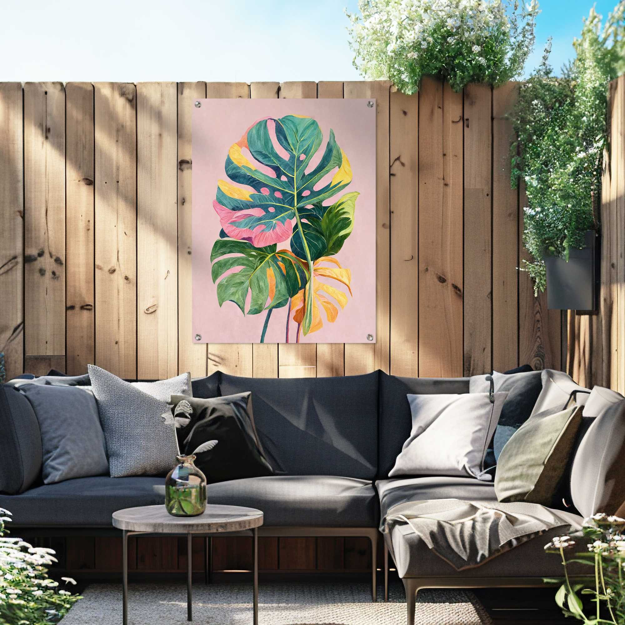 Reinders! Poster »Summer Leafs« Garten - Monstera - Mehrfarbig - Leinwand - Blumen und Pflanzen