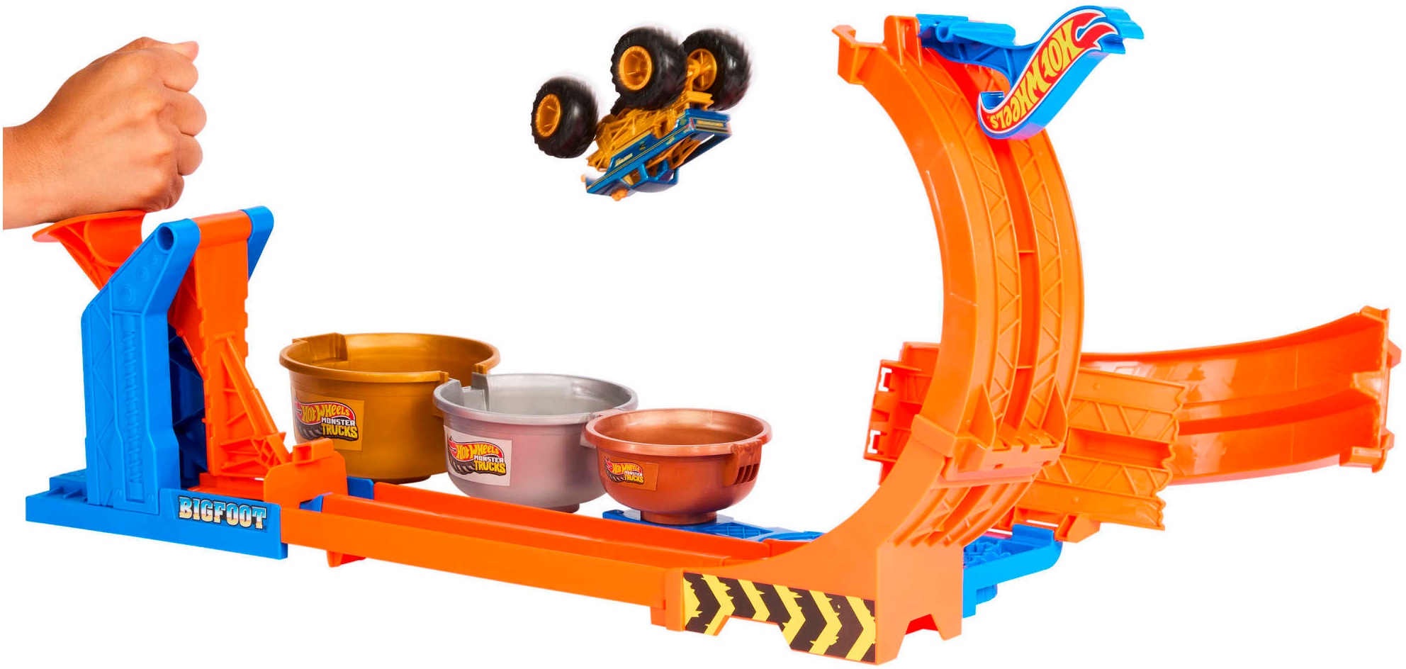 Hot Wheels Autorennbahn »Hot Wheels Monster Trucks 2-in-1 Loop & Flip Challenge«
