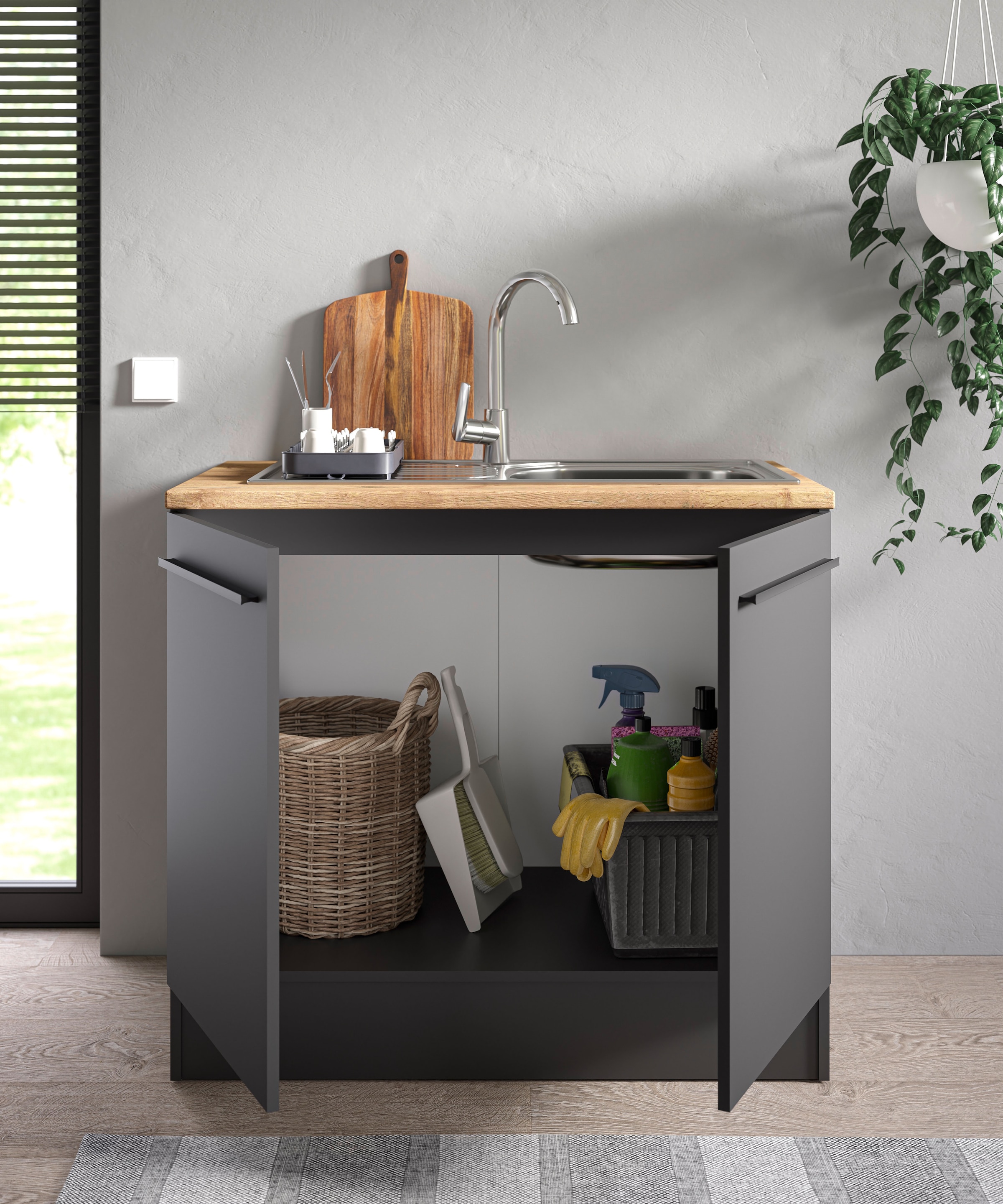 BASIC by Balculina Spülenschrank »Jazz B/T/H 100x60x90 cm« 1 Stk. tlg. Breite 100cm, Melaminbeschichtung