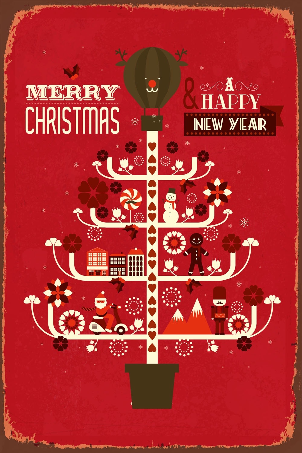 queence Alu-Dibond-Druck »Weihnachtsbaum«, (1 St.), Merry Christmas, Schild