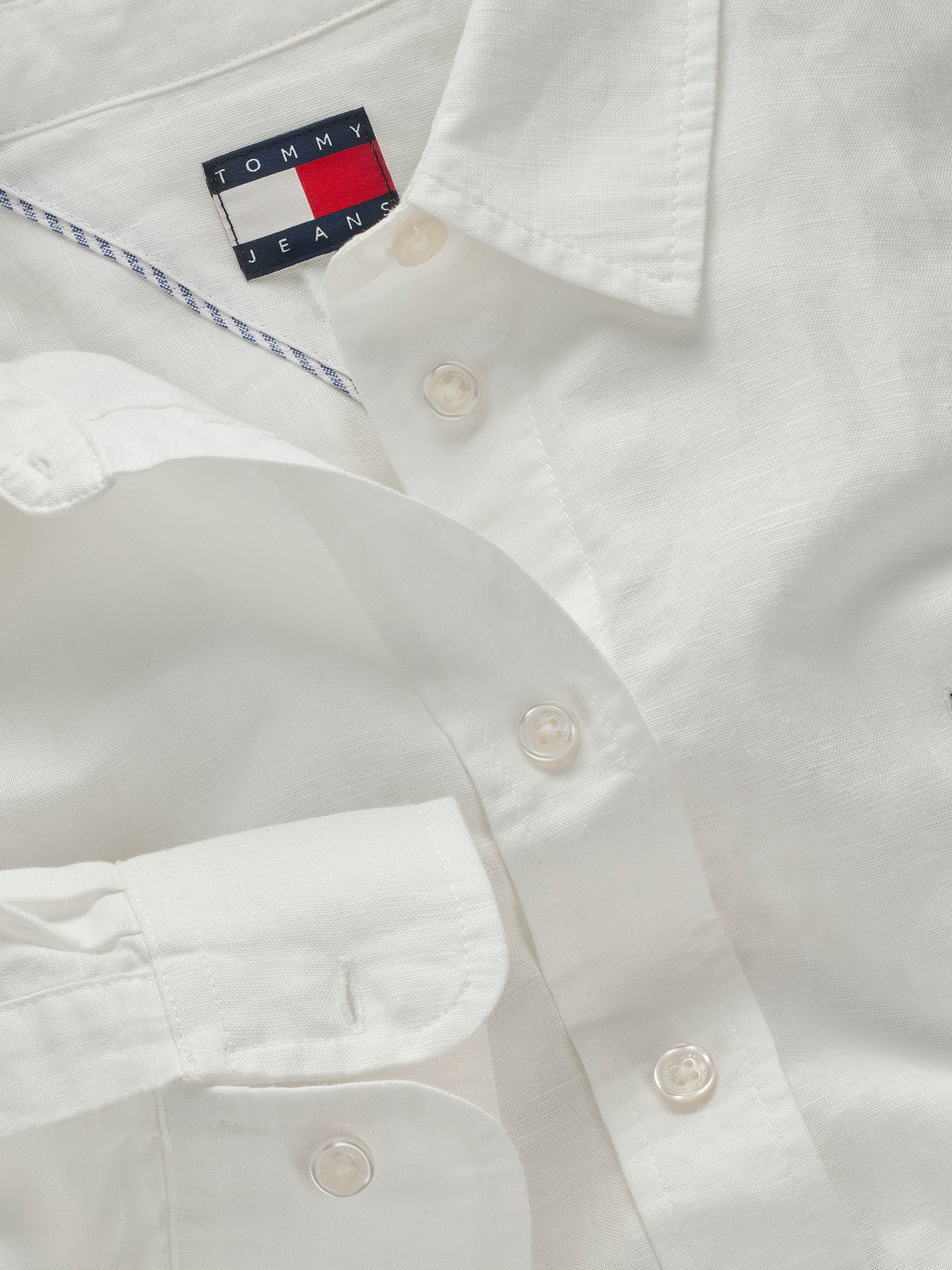 Tommy Jeans Hemdbluse »TJW RLX LINEN SHIRT«, mit Logostickerei