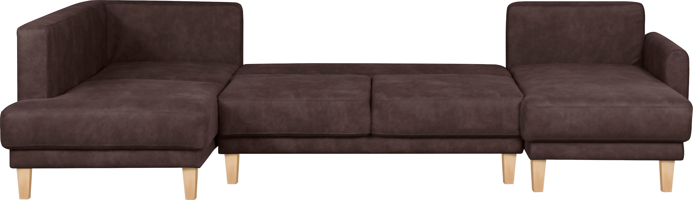 Home affaire Wohnlandschaft »TRIPLO U-Form wahlweise mit Schlaffunktion, B/T/H: 310/192/90 cm«, Schlafsofa, auch mit Bettkasten, Steppung im Rückenkissen