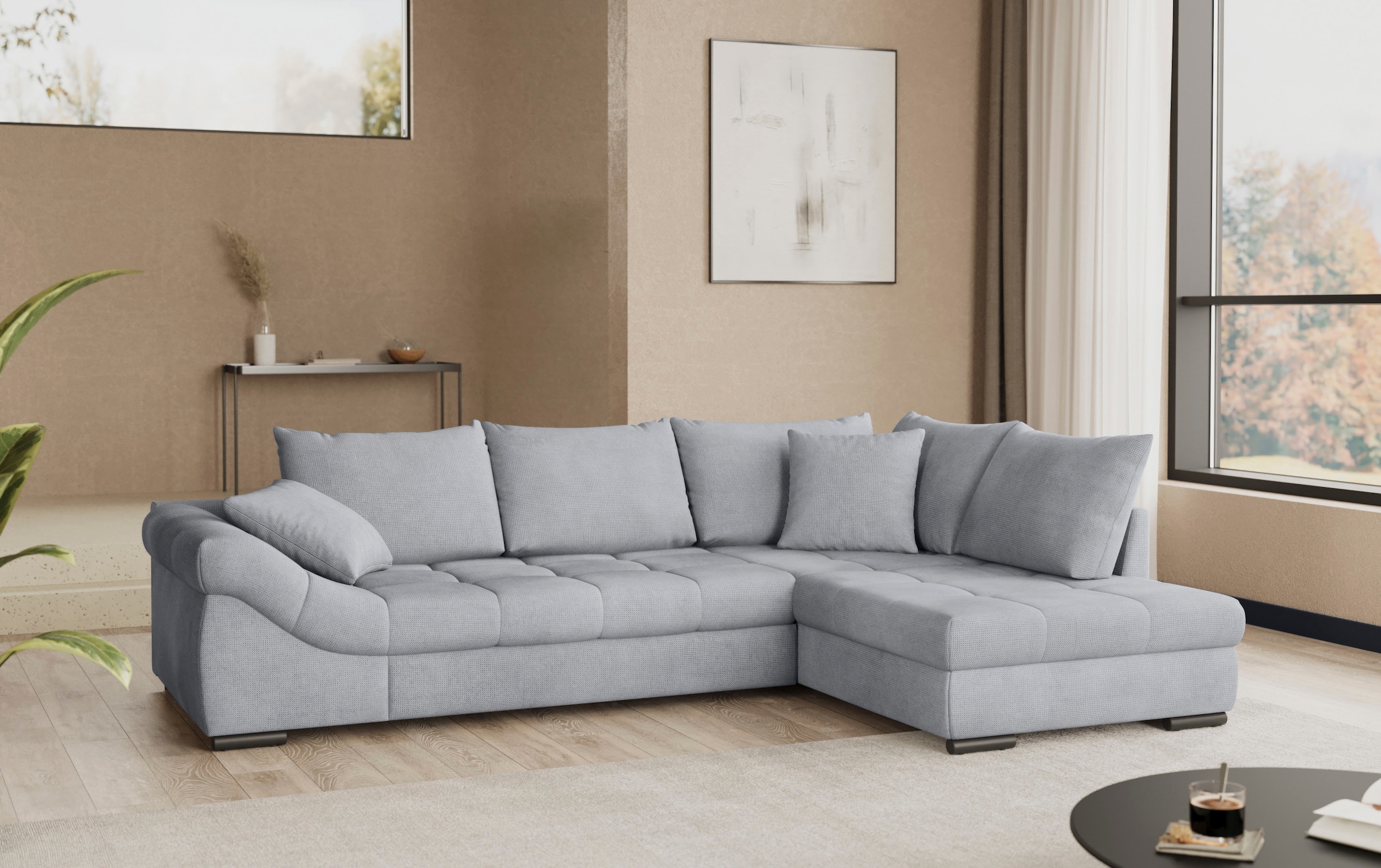 Mr. Couch Ecksofa »Allegro, L-Form«, mit Hochschläfer-Bettauszug, wahlweise mit Kaltschaum