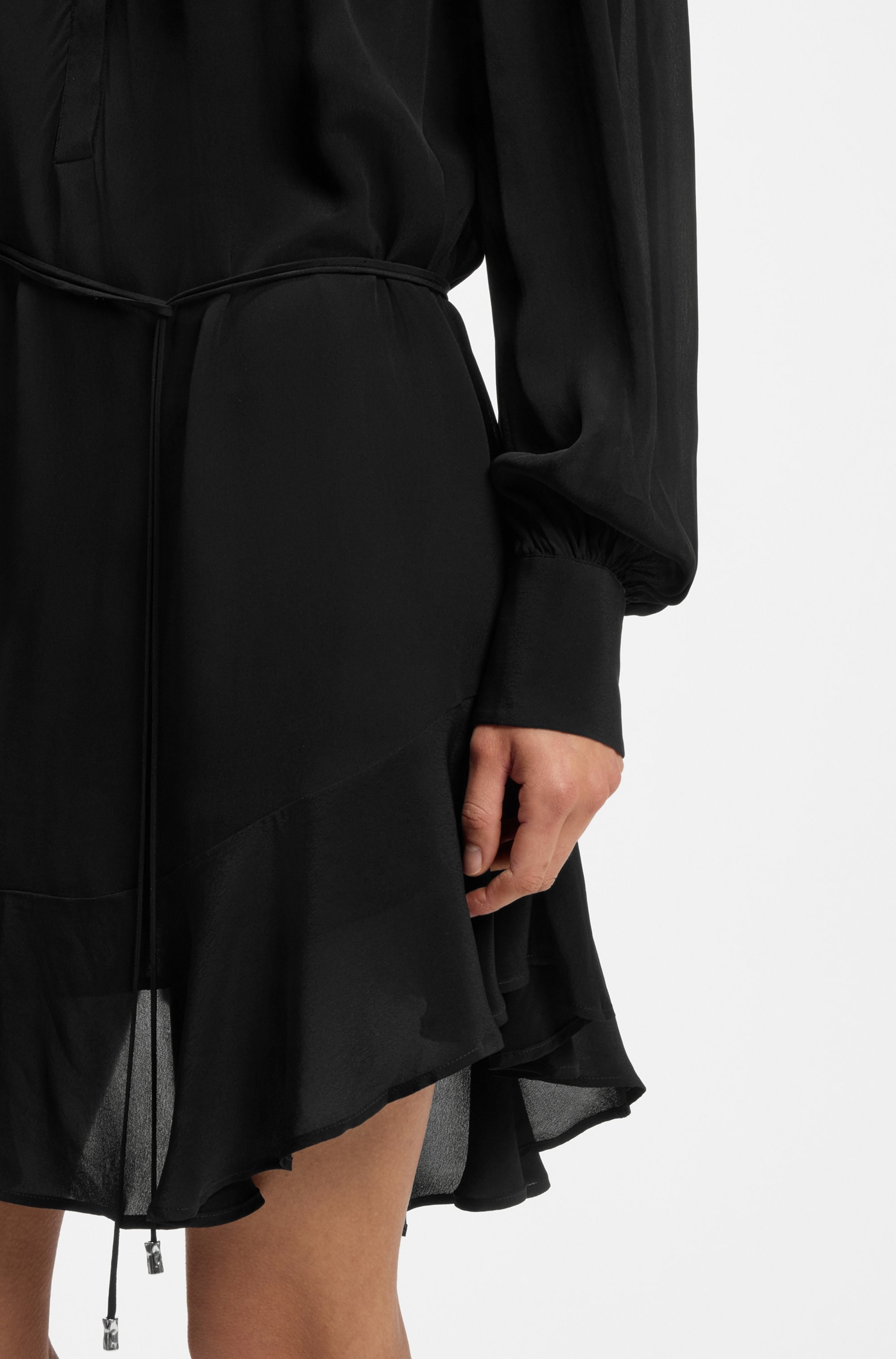 BOSS ORANGE Hemdblusenkleid »Dassandra Premium Damenmode« mit verdeckter Knopfleiste & Bindegürtel, Relaxed Fit