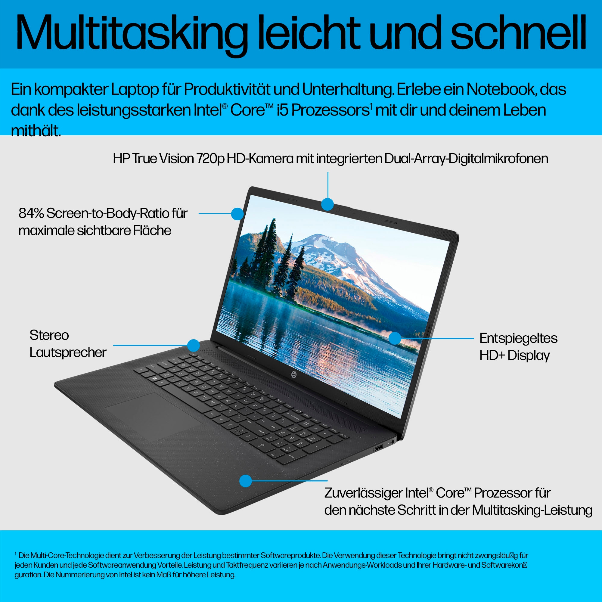 HP Notebook »17-cn3215ng« 43,94 cm / 17,3 ″ Intel N-Reihe UHD Graphics 512 GB SSD