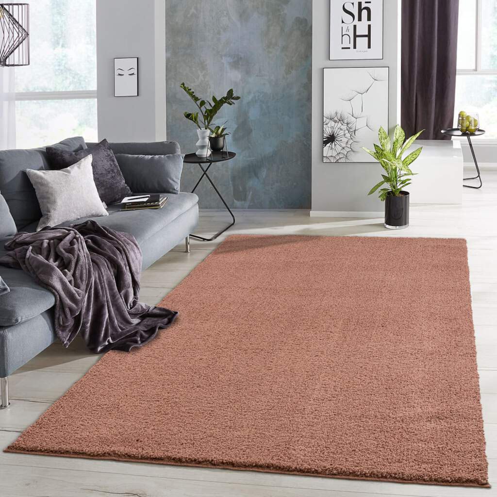 Carpet City Hochflor-Teppich »Plainy«, rechteckig