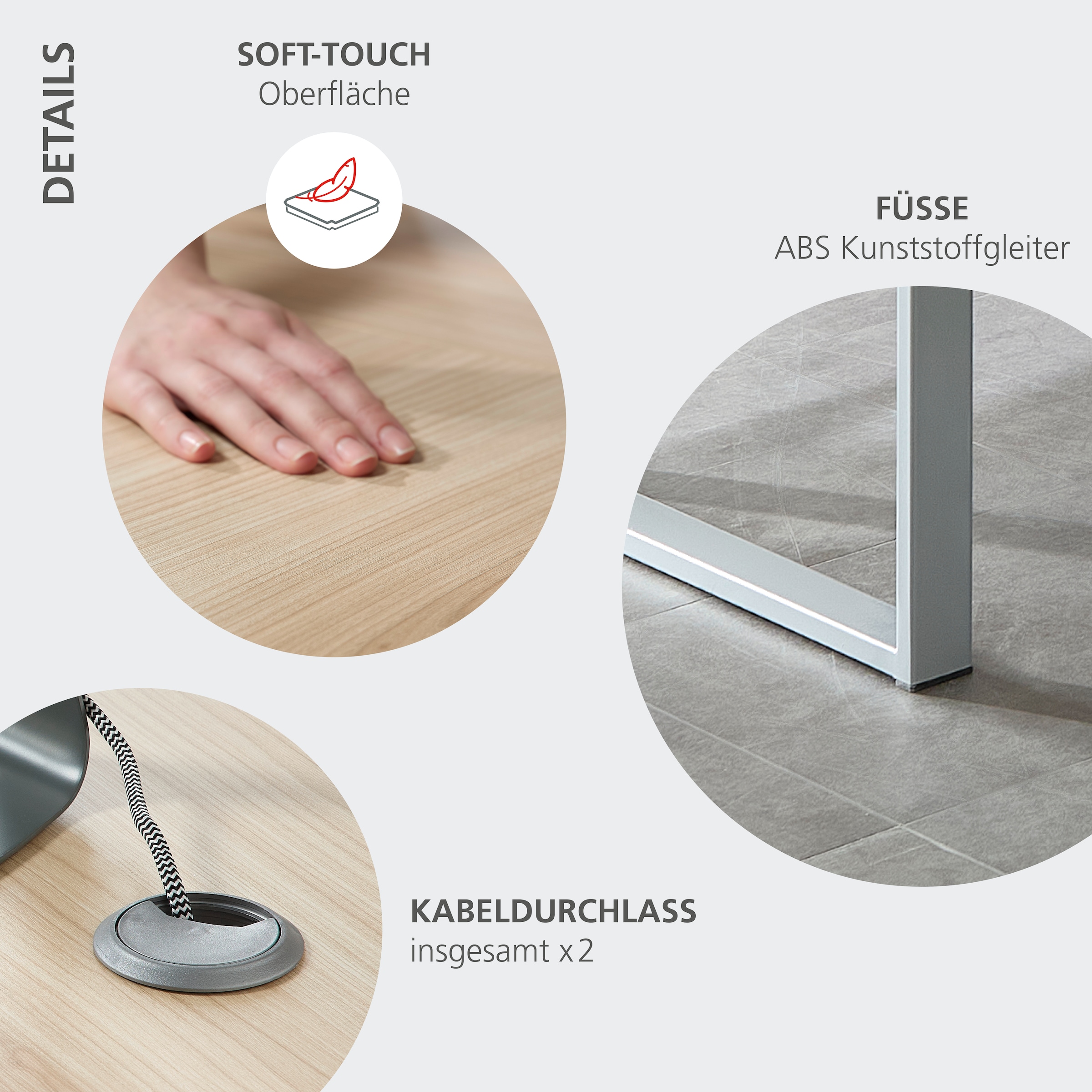 Innostyle Schreibtisch »Schreibtisch Santorin, 170/77/73 cm ( B/H/T)« 1 Stk. tlg. Tischplatten: kratzfest und wasserfest