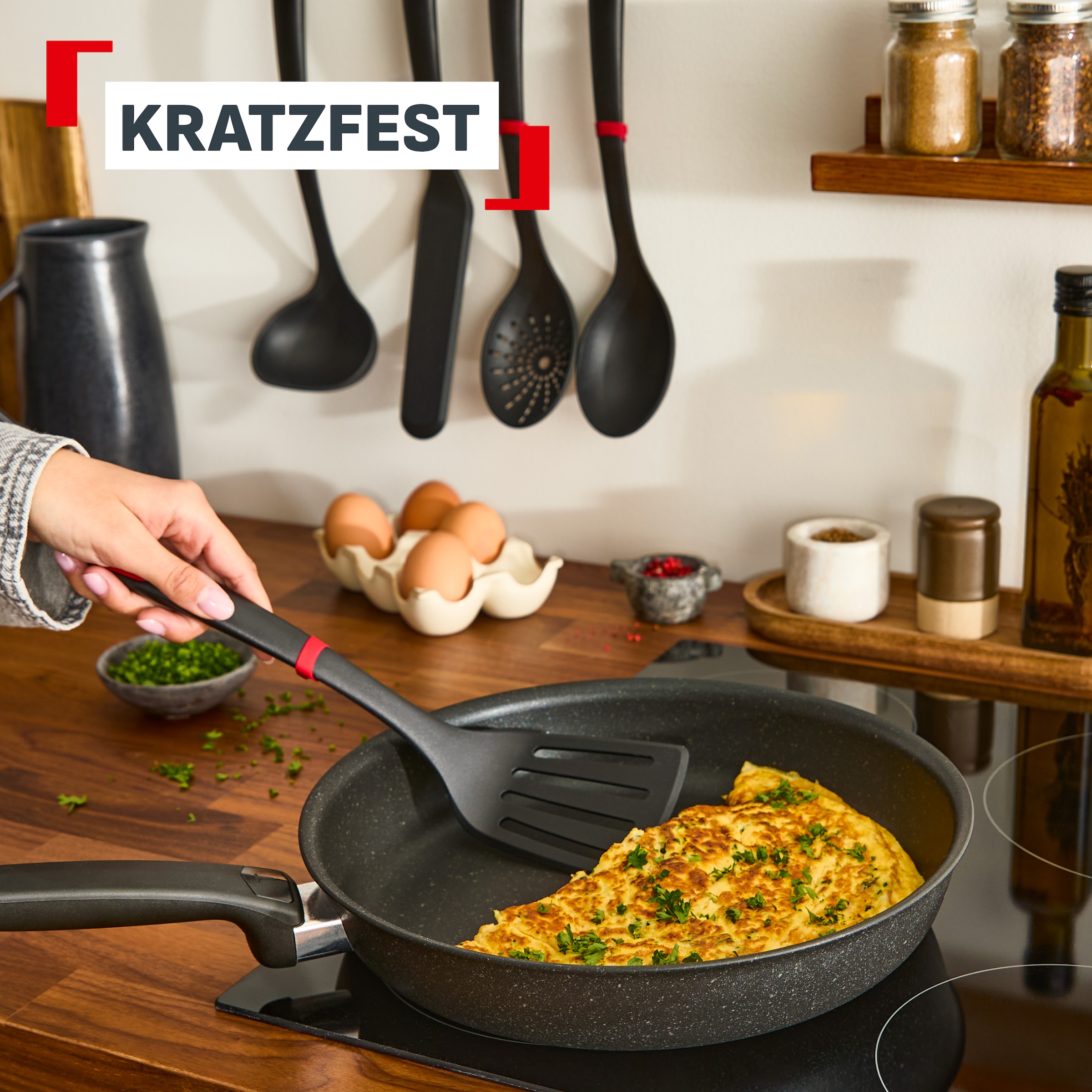 Tefal Kochbesteck-Set »Ingenio+« Silikon-Sicherheitsring, hitzebeständig bis 230°C, spülmaschinenfest