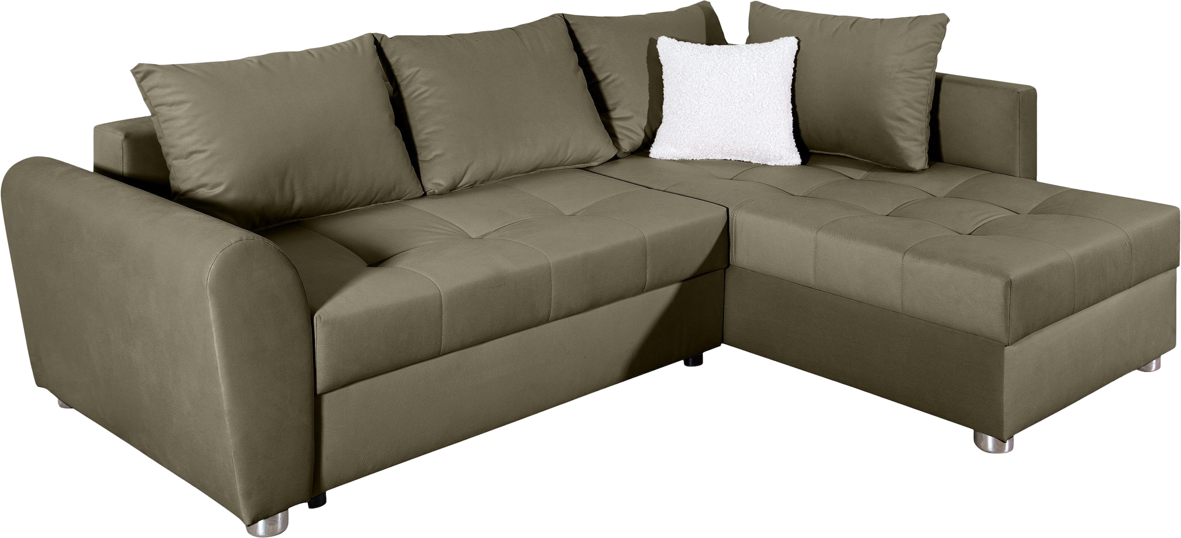 COLLECTION AB Ecksofa »Jana L-Form«, inkl. Bettfunktion,Bettkasten und Bonnelfederkern
