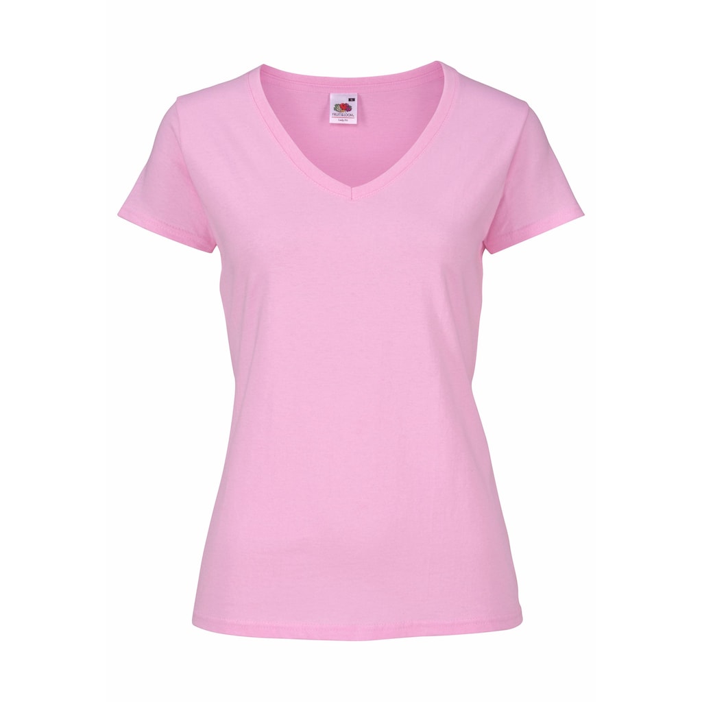 Fruit of the Loom V-Shirt »Lady-Fit Valueweight V-Neck«, (Packung, 2 tlg., 2er-Pack)