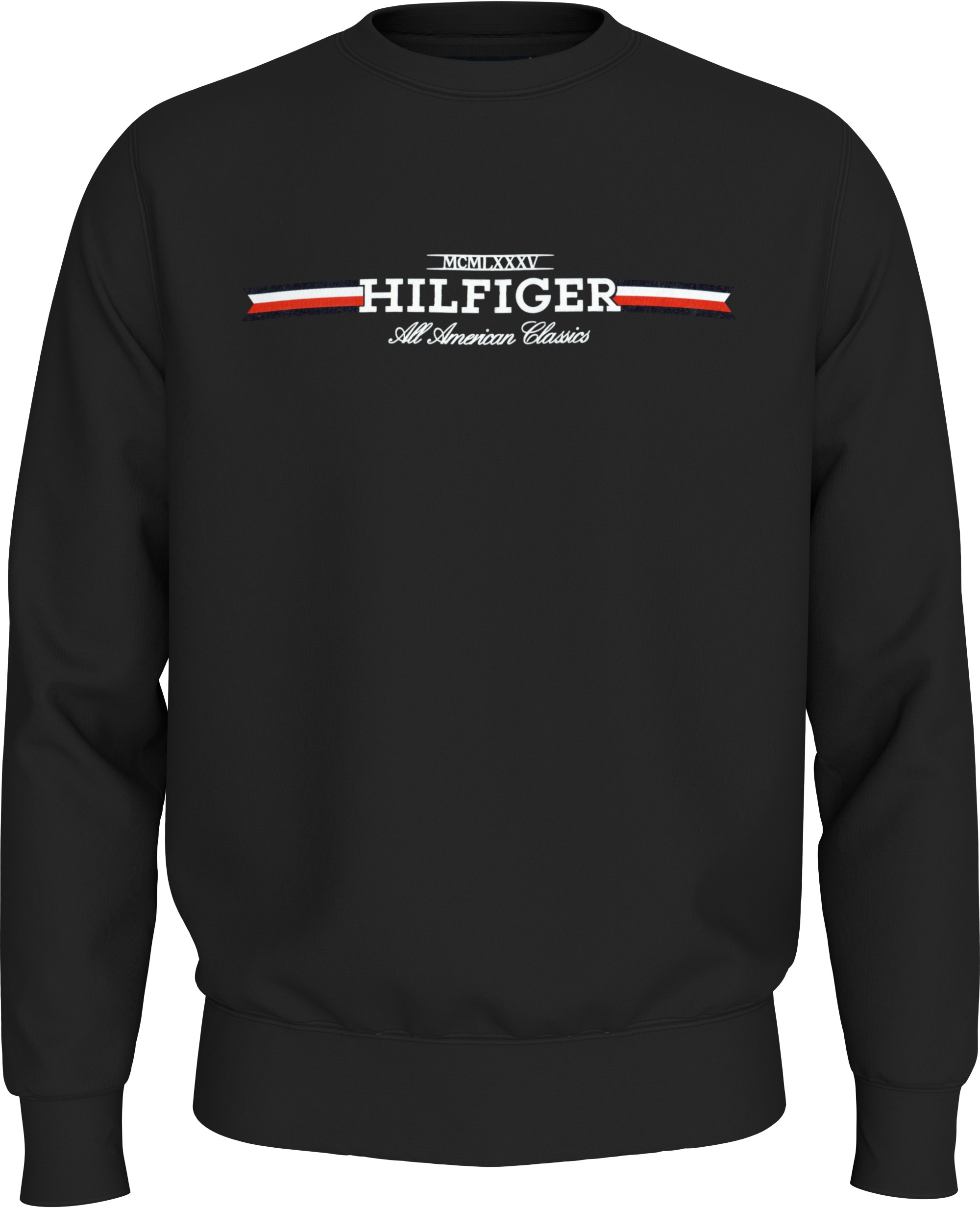Tommy Hilfiger Big & Tall Sweatshirt »BT-HILFIGER STRIPE SWEATSHIRT-B«, in Großen Größen, Aufdruck in der Brustmitte